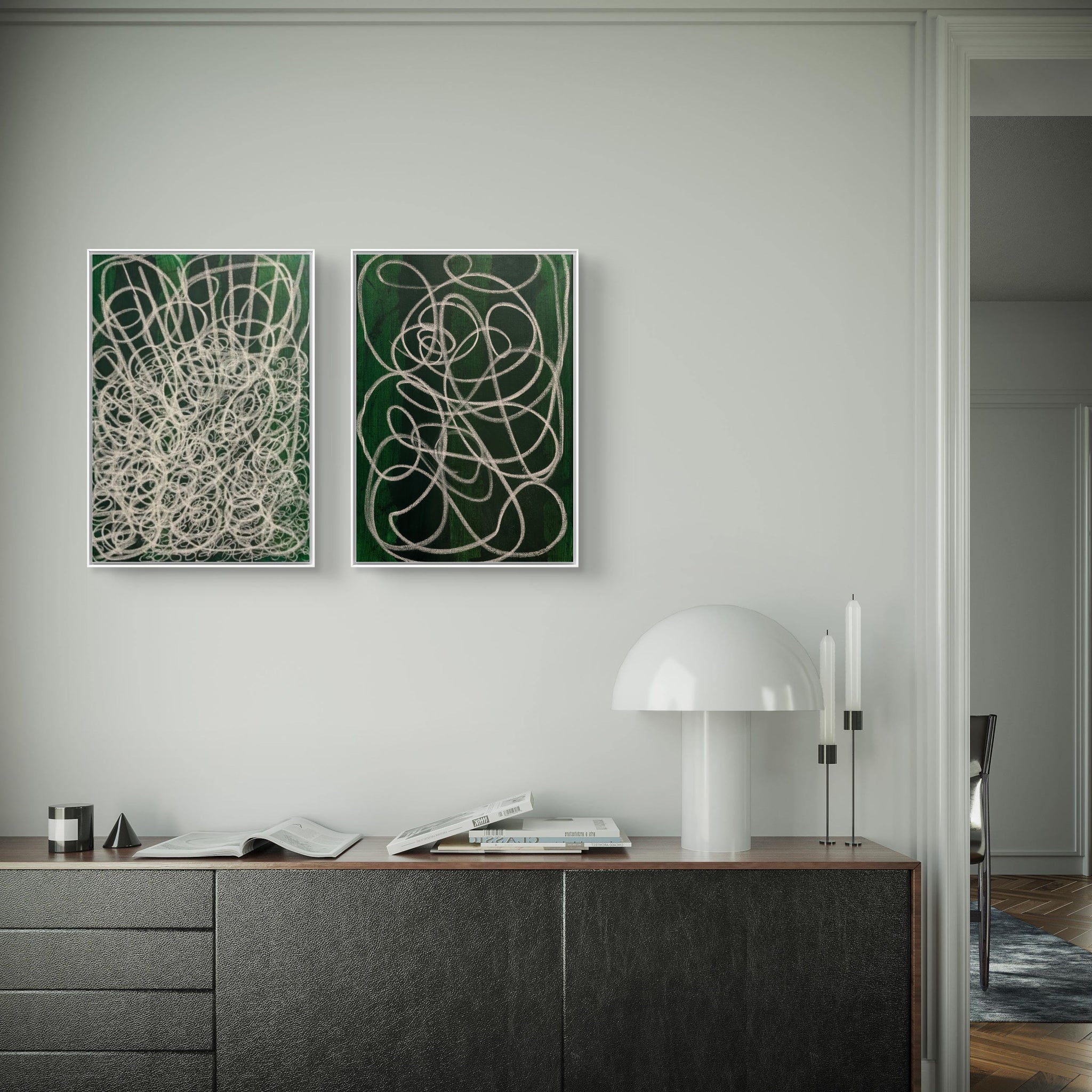 Waldgeflecht - grünes Bild 50 x 70 cm – sofort versandbereites Leinwandbild in nan, großes Kunstwerk für moderne Wohnräume