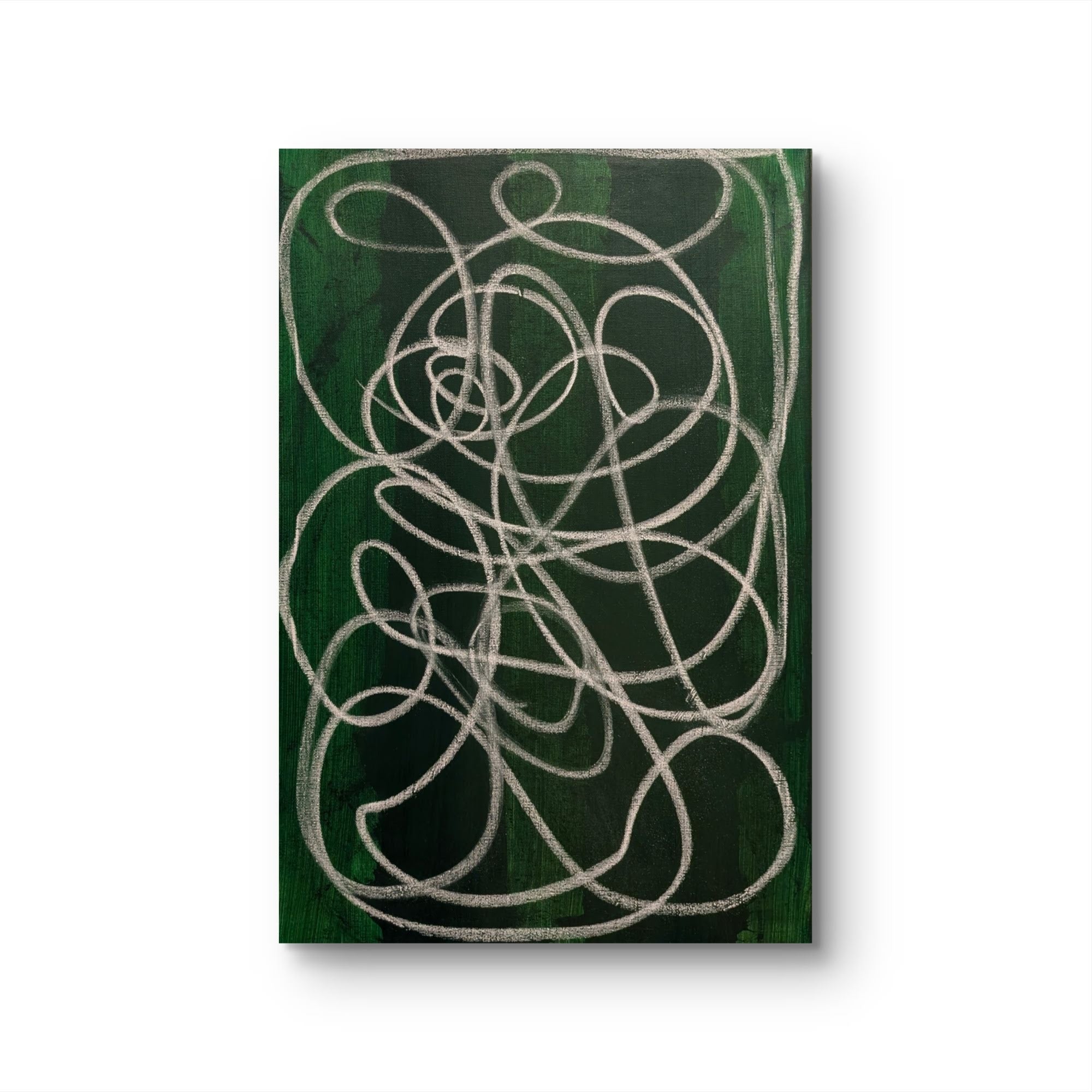 Lichtpfad - grünes Bild 50 x 70 cm – sofort versandbereites Leinwandbild in nan, großes Kunstwerk für moderne Wohnräume