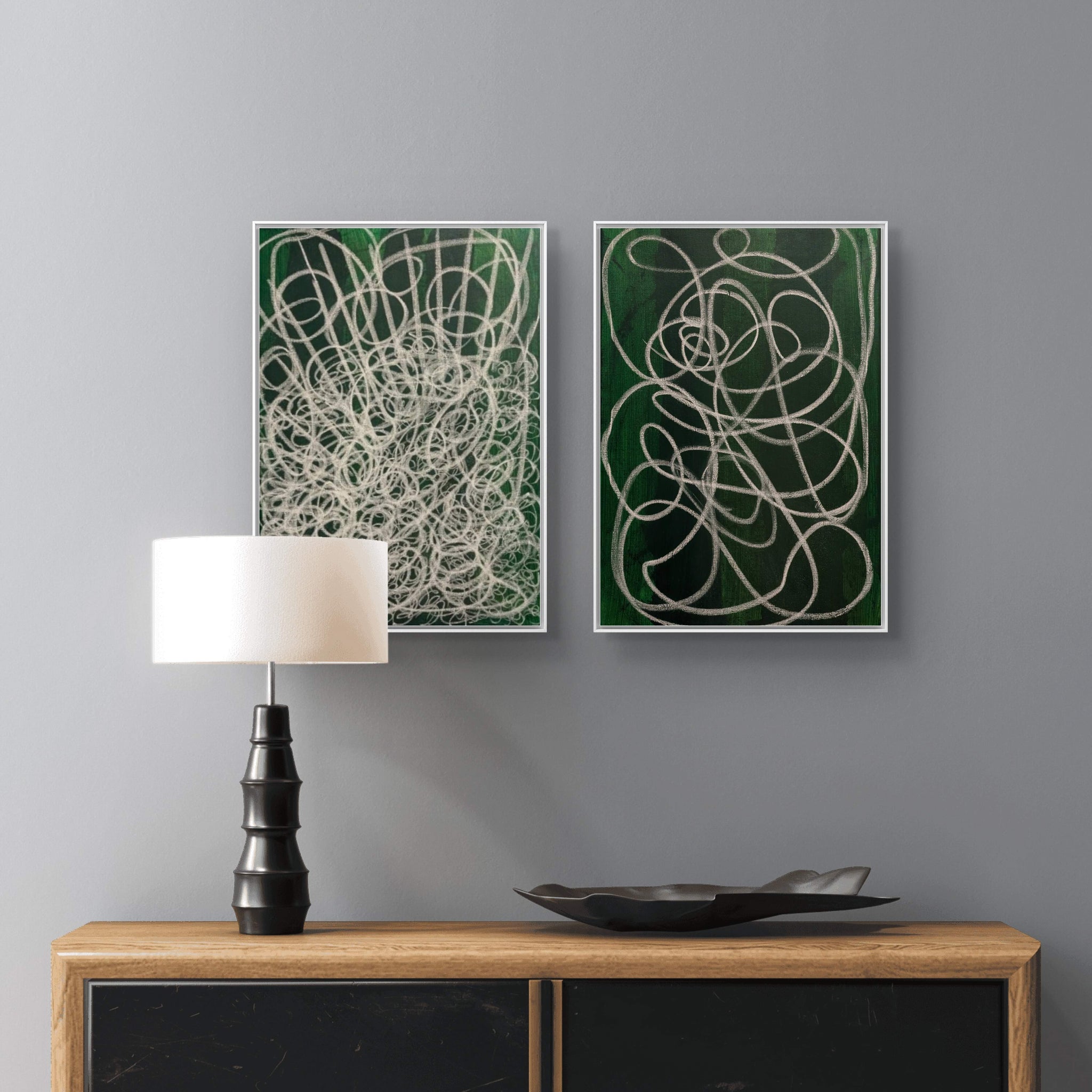 Waldgeflecht - grünes Bild 50 x 70 cm – sofort versandbereites Leinwandbild in nan, großes Kunstwerk für moderne Wohnräume