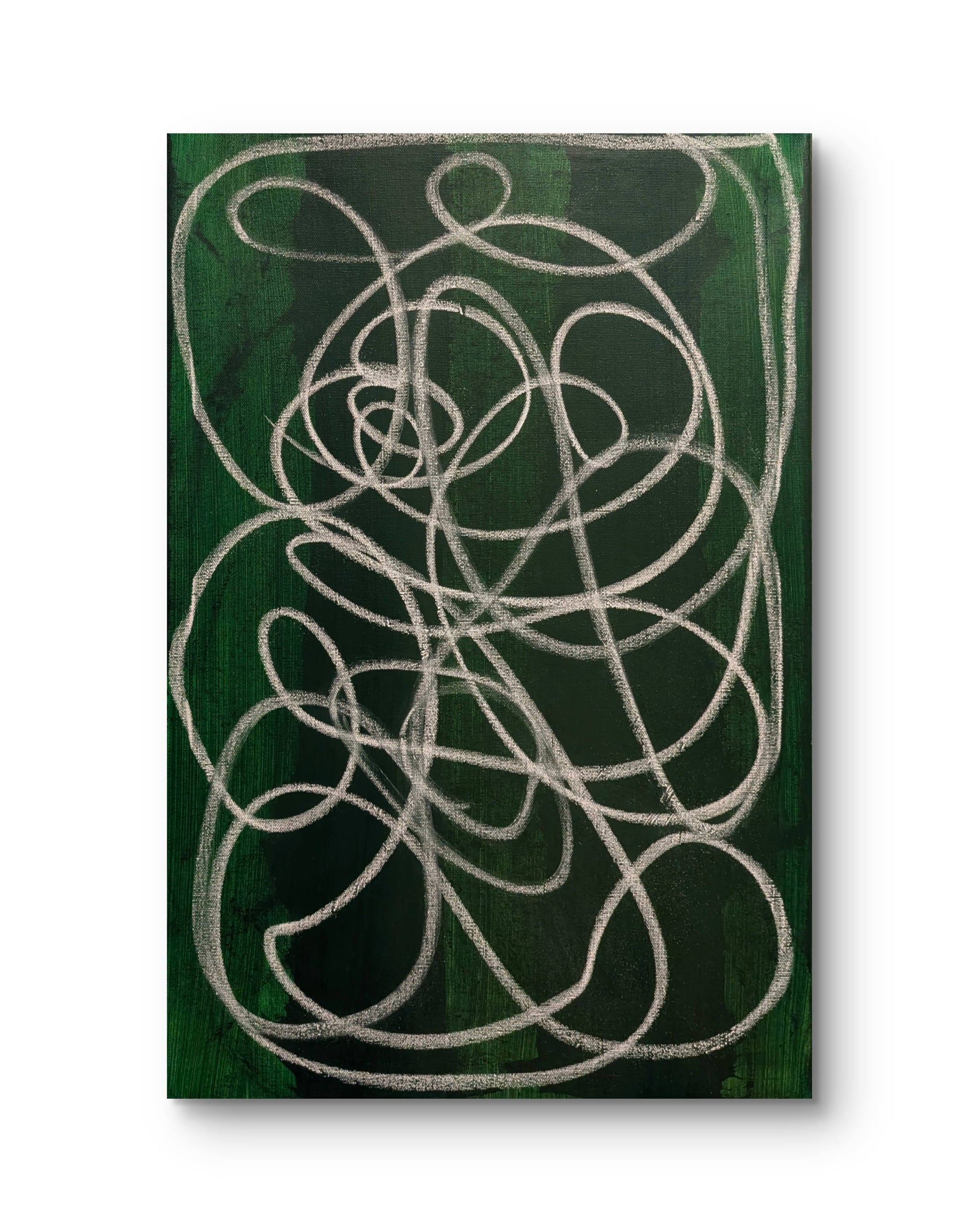 Lichtpfad - grünes Bild 50 x 70 cm – sofort versandbereites Leinwandbild in nan, großes Kunstwerk für moderne Wohnräume