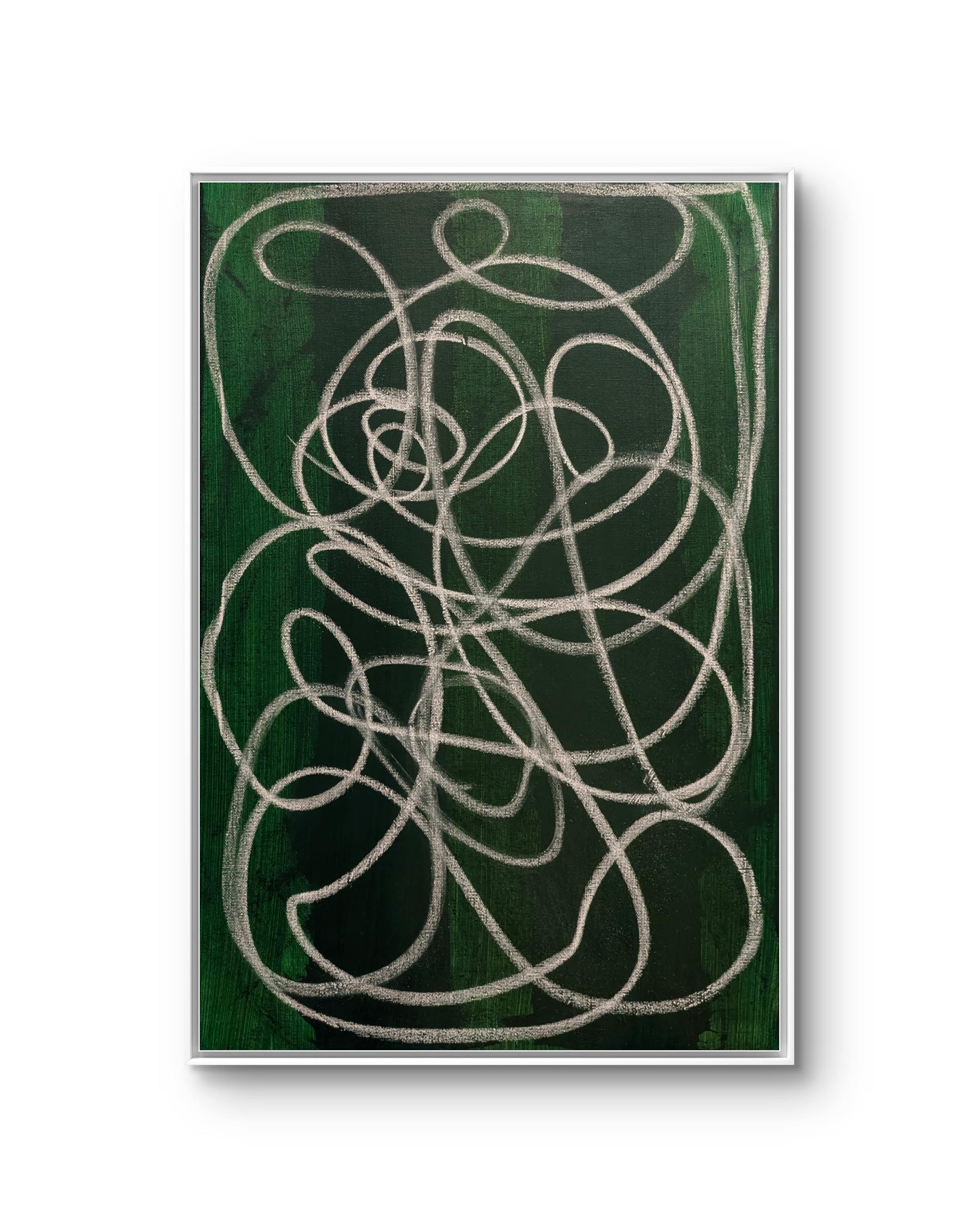 Lichtpfad - grünes Bild 50 x 70 cm – sofort versandbereites Leinwandbild in nan, großes Kunstwerk für moderne Wohnräume