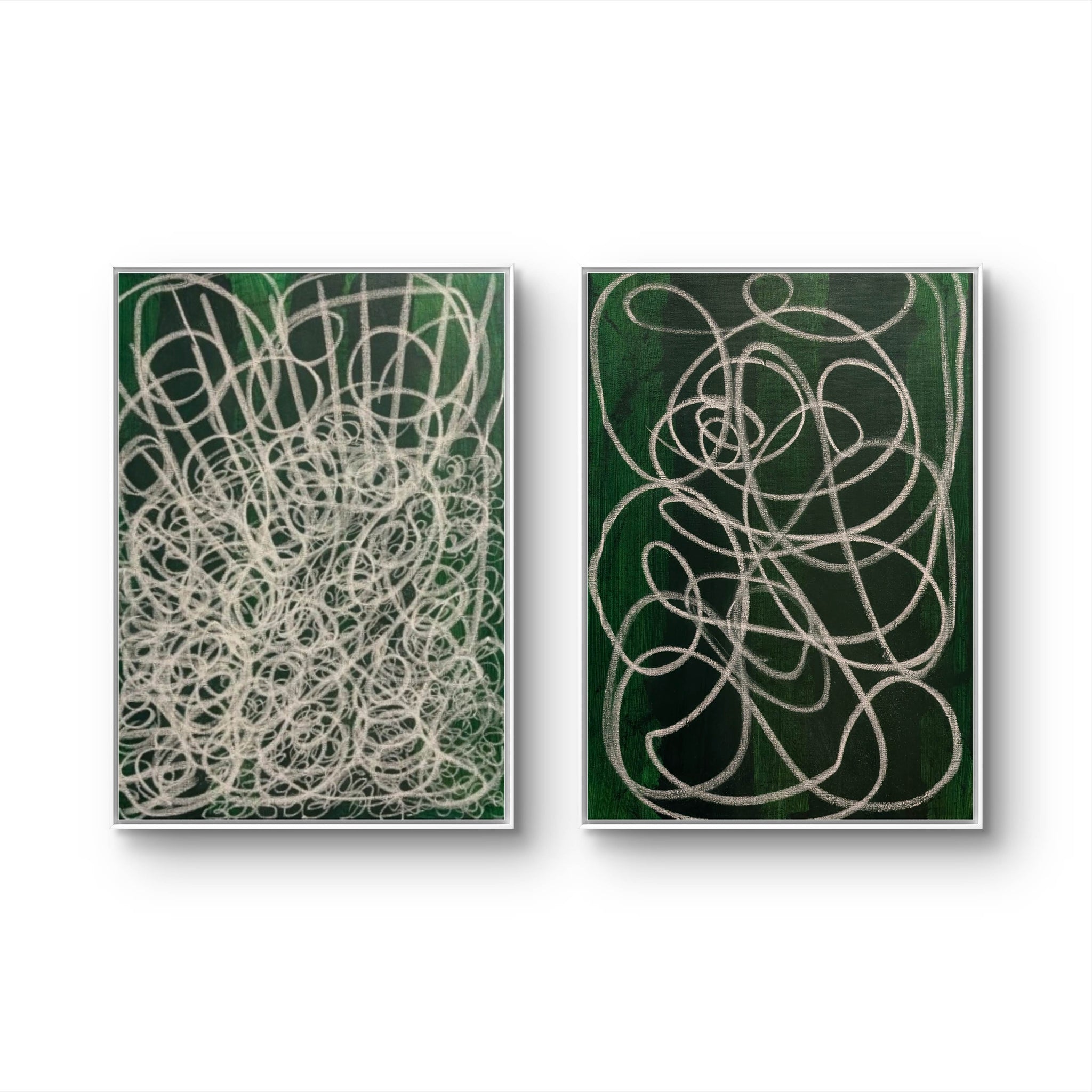 Waldgeflecht - grünes Bild 50 x 70 cm – sofort versandbereites Leinwandbild in nan, großes Kunstwerk für moderne Wohnräume