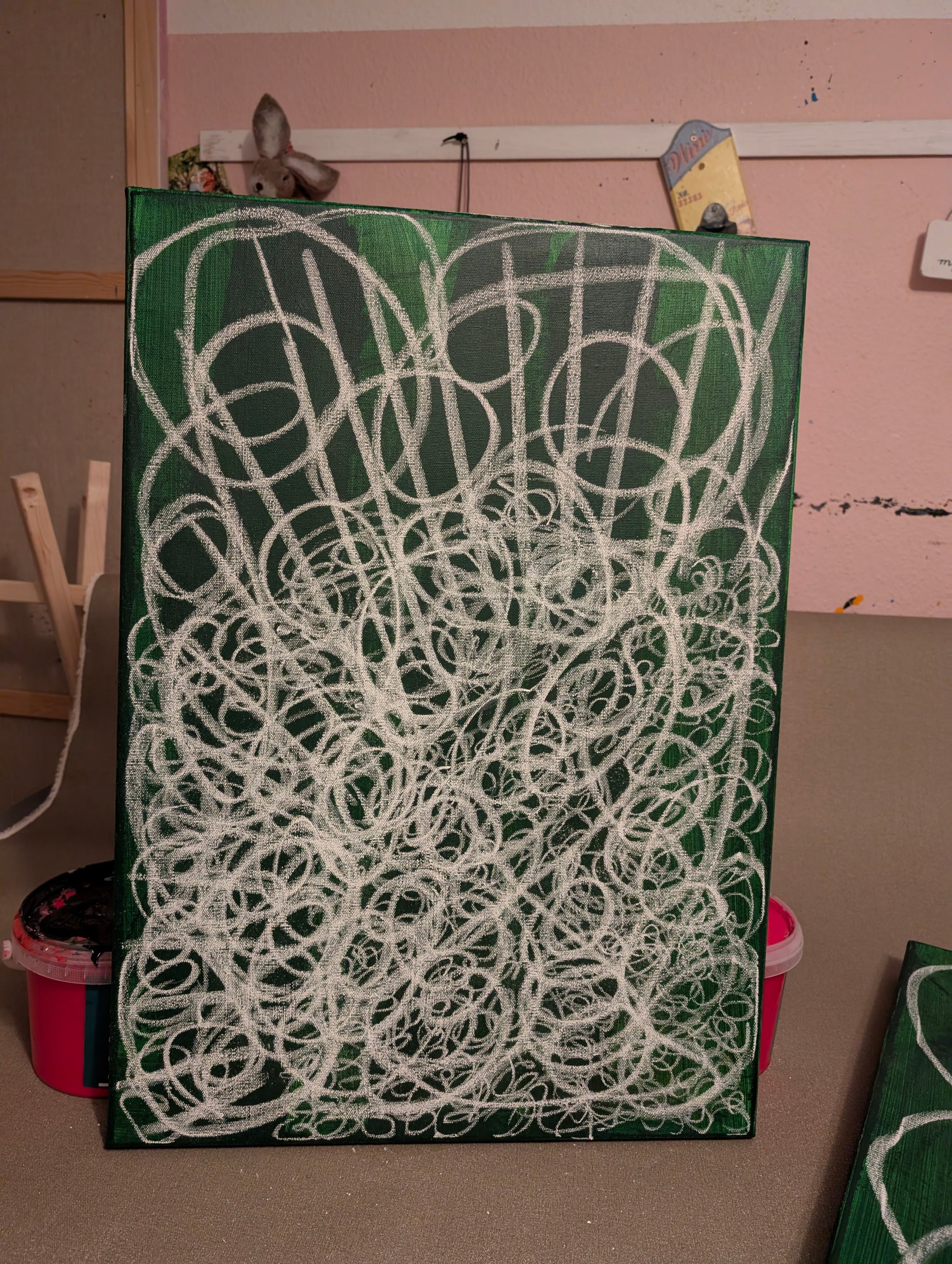 Waldgeflecht - grünes Bild 50 x 70 cm – sofort versandbereites Leinwandbild in nan, großes Kunstwerk für moderne Wohnräume
