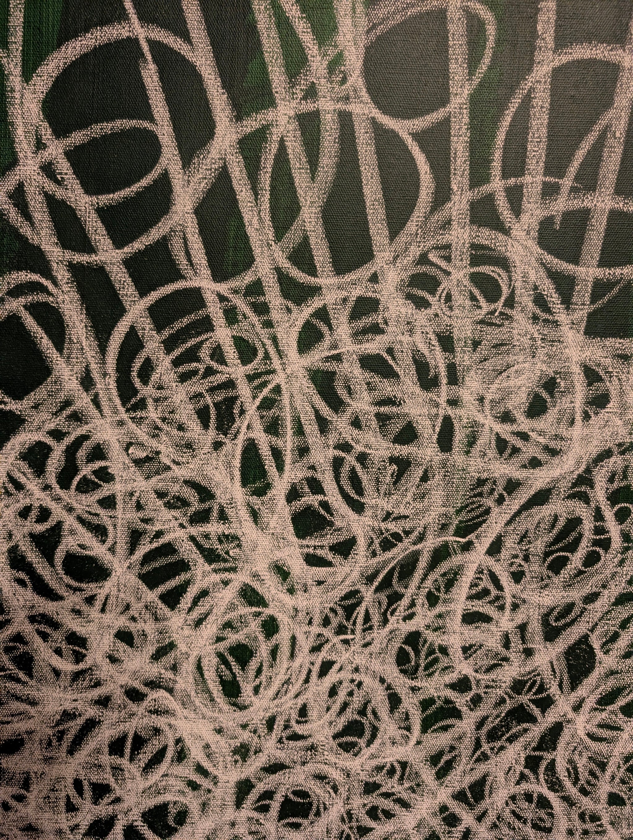 Waldgeflecht - grünes Bild 50 x 70 cm – sofort versandbereites Leinwandbild in nan, großes Kunstwerk für moderne Wohnräume