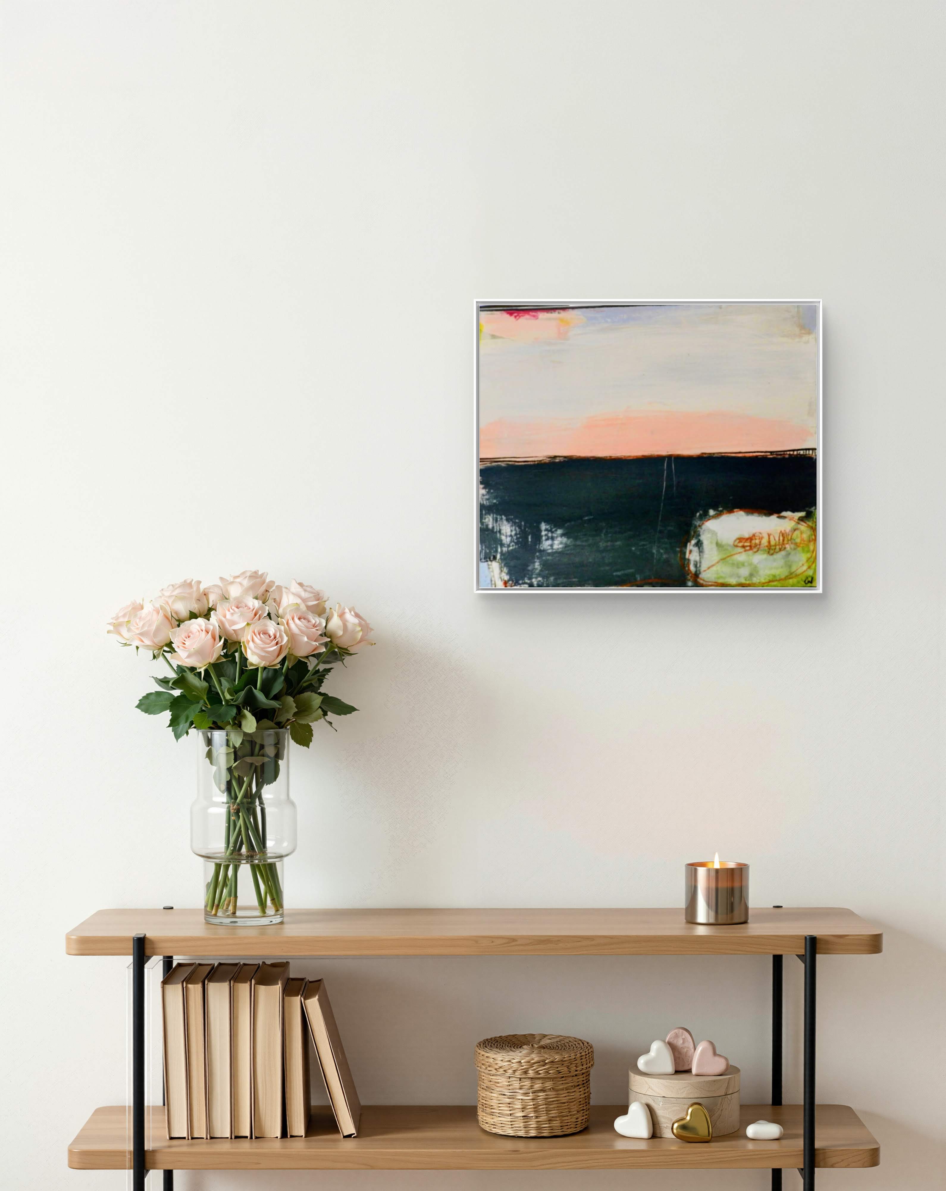 Abstraktes Gemälde schwarz pastell "Am Rande der Weite"