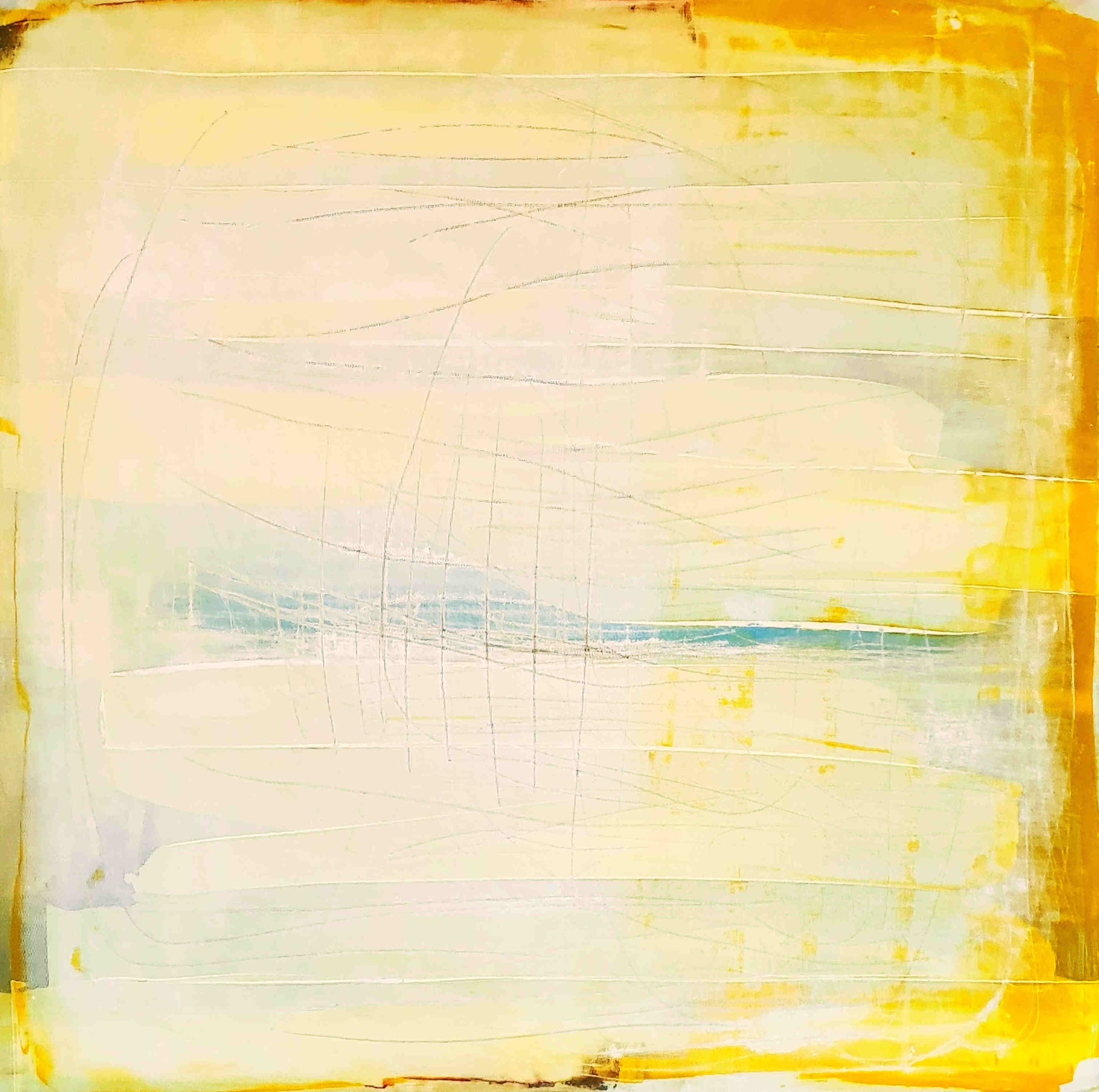 Auftragskunst, abstrakte Bilder, Die Welt des Küstenzaubers - 80 x 80 cm - Bild 2 von 4 - direkt versandfertig,gelbes-bild, abstrakte Bilder kaufen ,