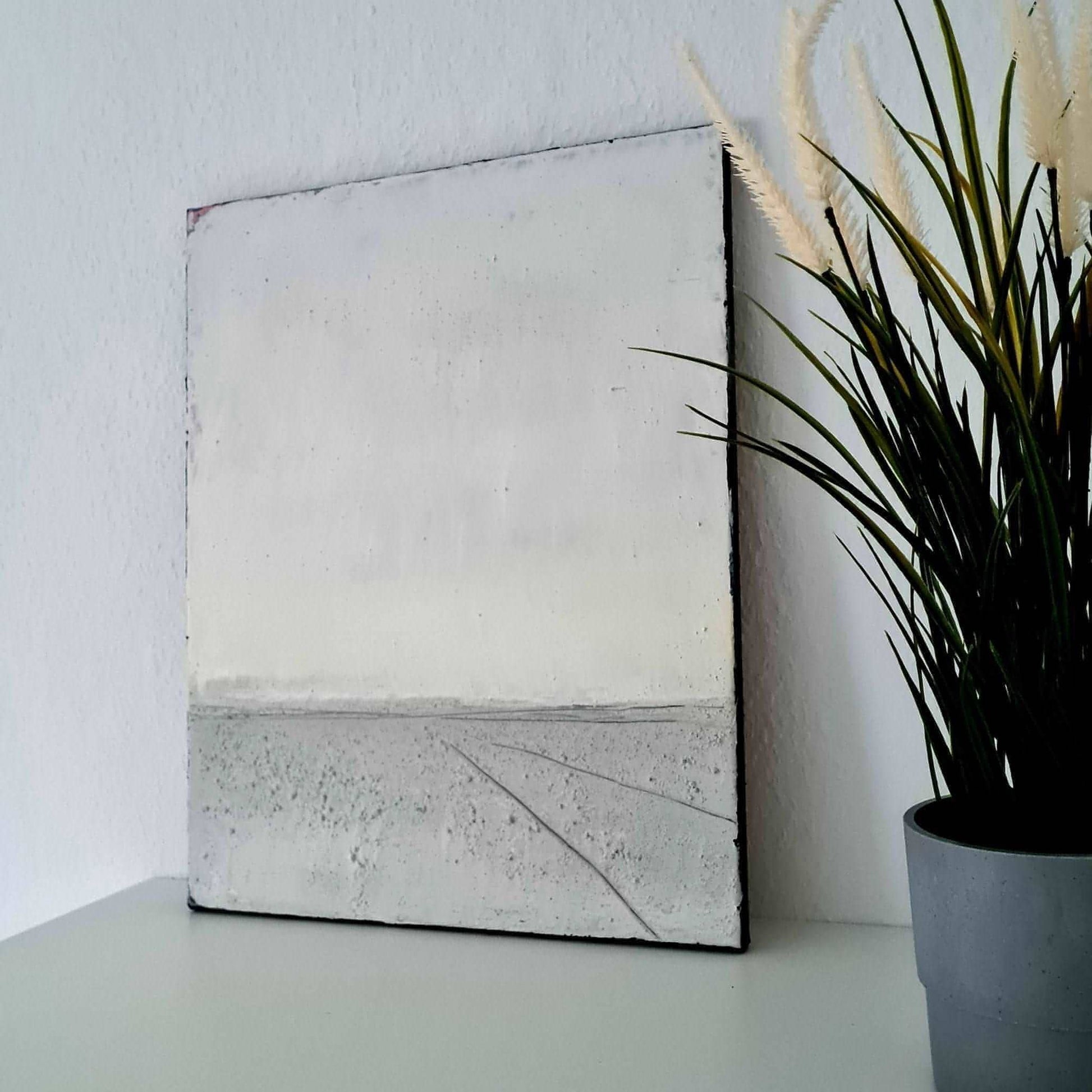 Auftragskunst, abstrakte Bilder, Abstraktes graue Gemälde in Betongrau - Die zeitlose Schönheit von Grau,landschaftsbilder-abstrakt, abstrakte Bilder kaufen ,