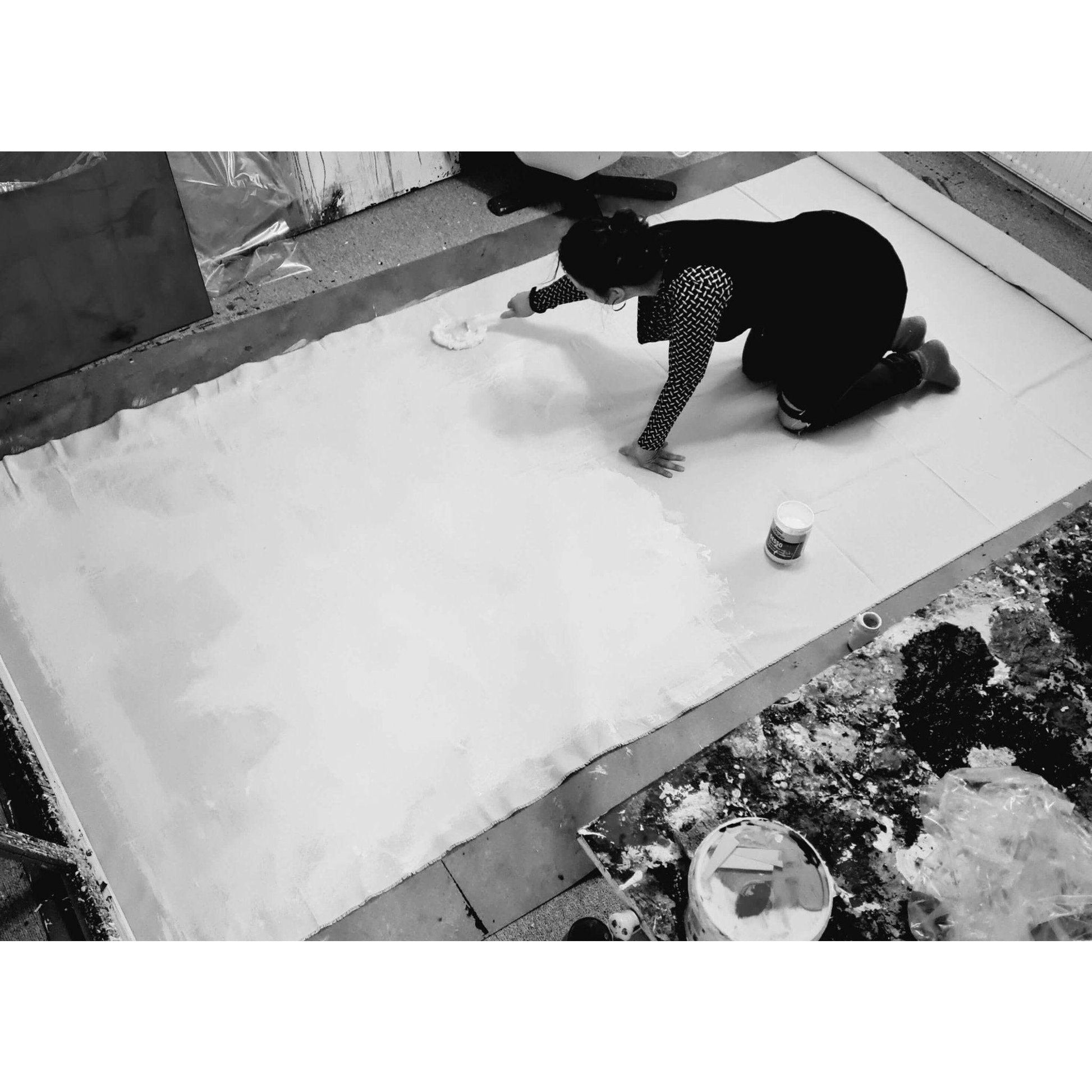 Ruhige Landschaft in Schwarz-Weiß: Minimalistisches Gemälde mit morgendlichem Nebel,#AbstrakteKunstwerk #KunstInBildern #Kunstmalerei #KreativKunst #Künstlerleben #Kunstliebhaber #Künstleratelier #BilderKunst #Kunstwerk2024 #ModerneKunst abstrakte Bilder kaufen ,