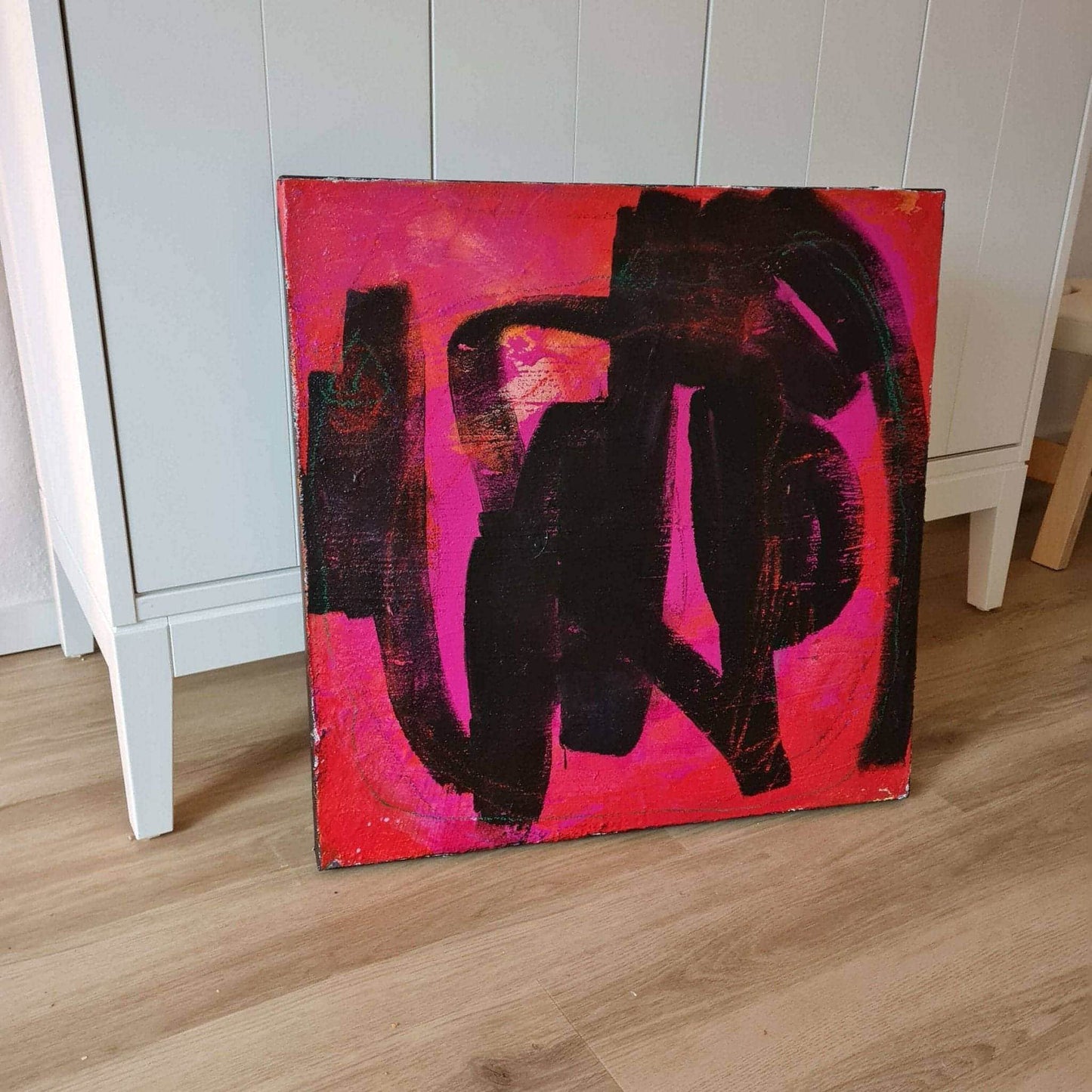  vorhanden - Küßchen / 60 x 60 cm / rot  abstrakte acrylbilder auf leinwand