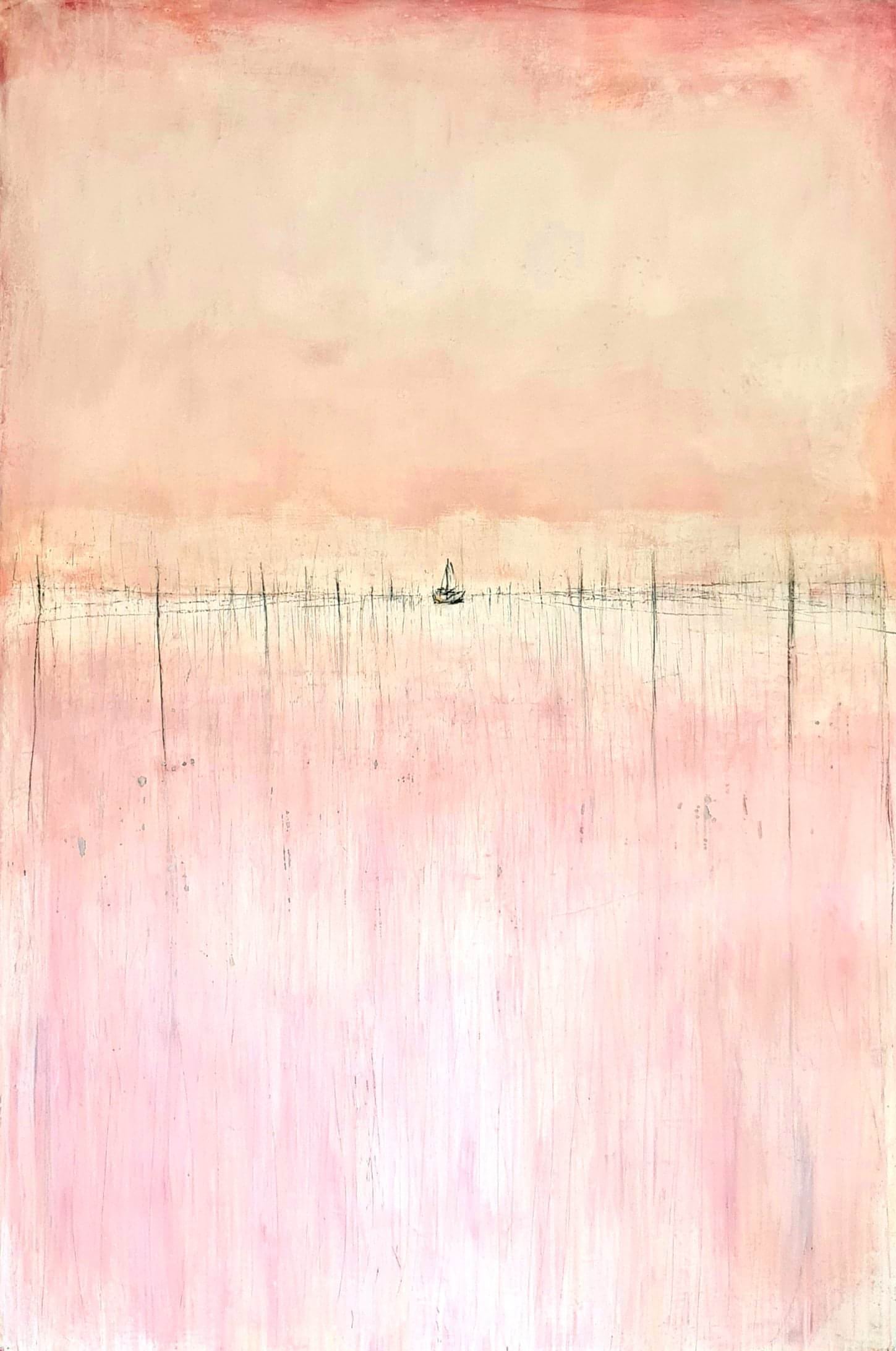  Traum vom Segelschein / 180 x 120 cm / rosa  abstrakte acrylbilder auf leinwand