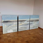 Abstraktes Gemälde – Schwedischer Landstreifen – Abstrakte Wandkunst über Sofa