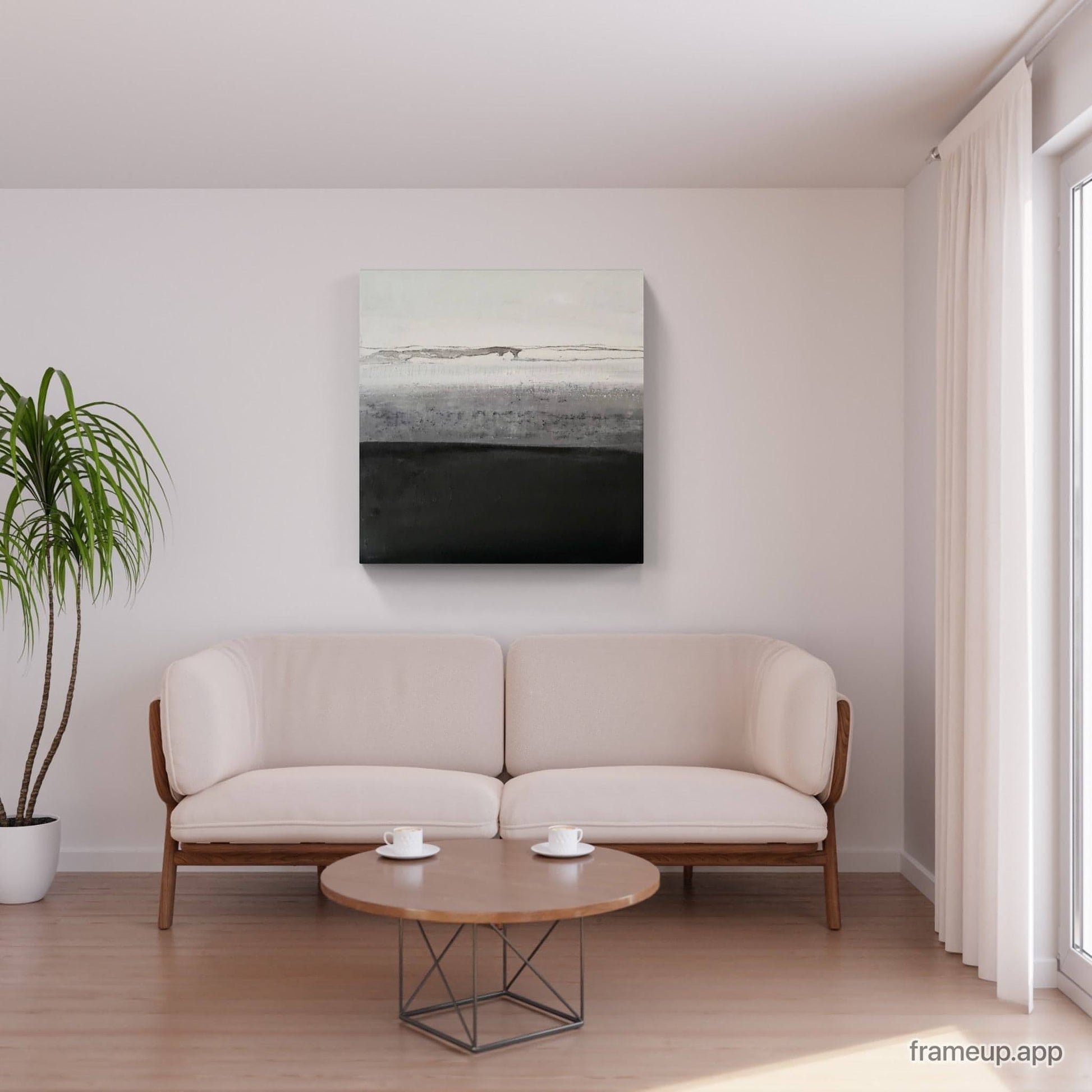 Schwarzweißes Landschaftsbild mit starken Kontrasten Abstrakte Bilder & moderne Auftragsmalerei, abstrakte große bilder online kaufen, Auftrags Malere