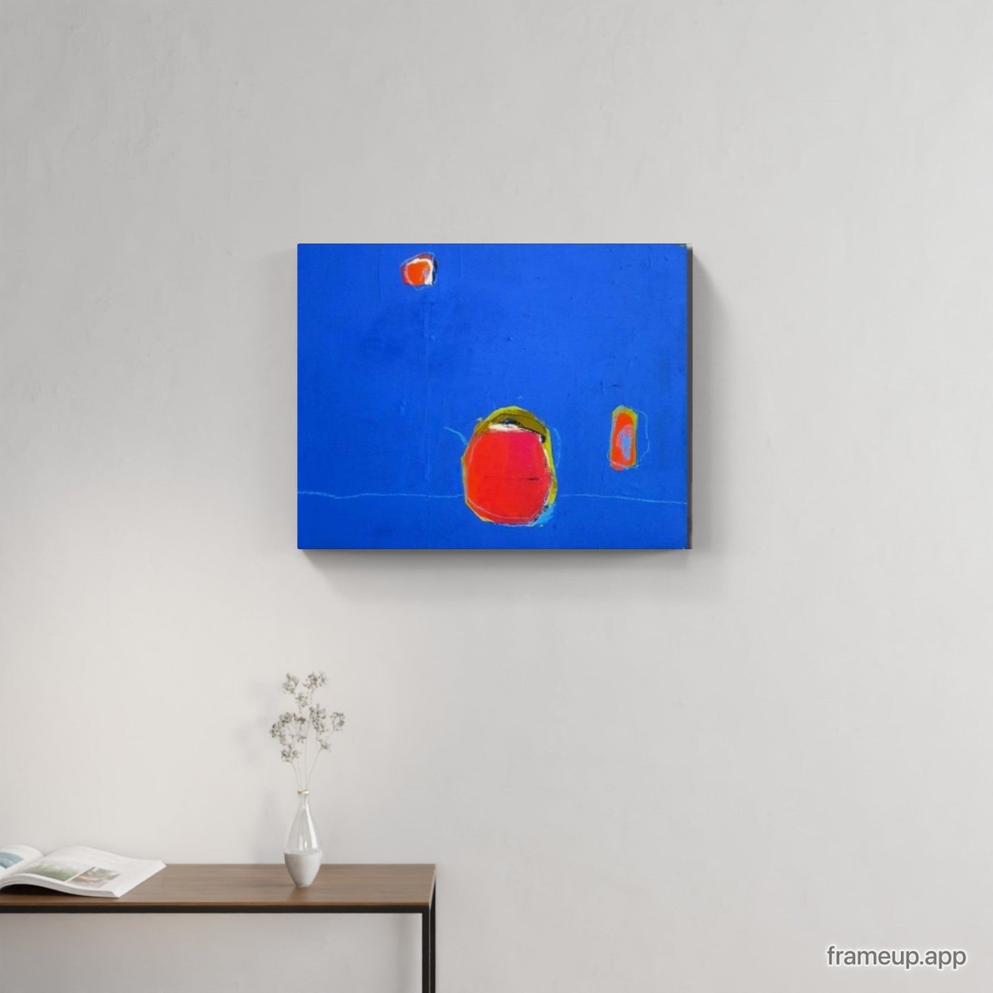  vorhandenes Unikat: Kaffee to go / 50 x 40 cm / blau  abstrakte acrylbilder auf leinwand