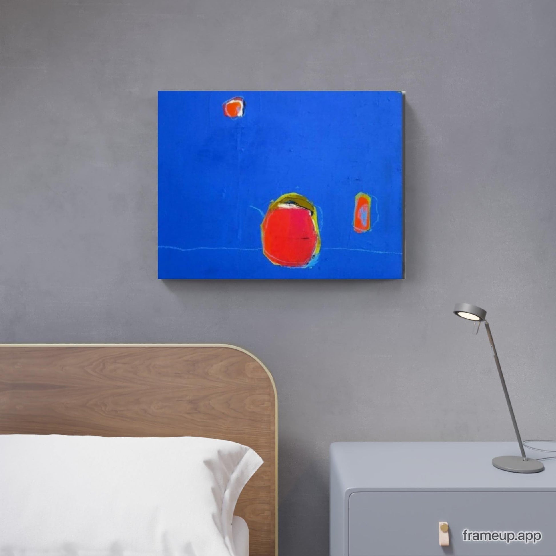  vorhandenes Unikat: Kaffee to go / 50 x 40 cm / blau  abstrakte acrylbilder auf leinwand
