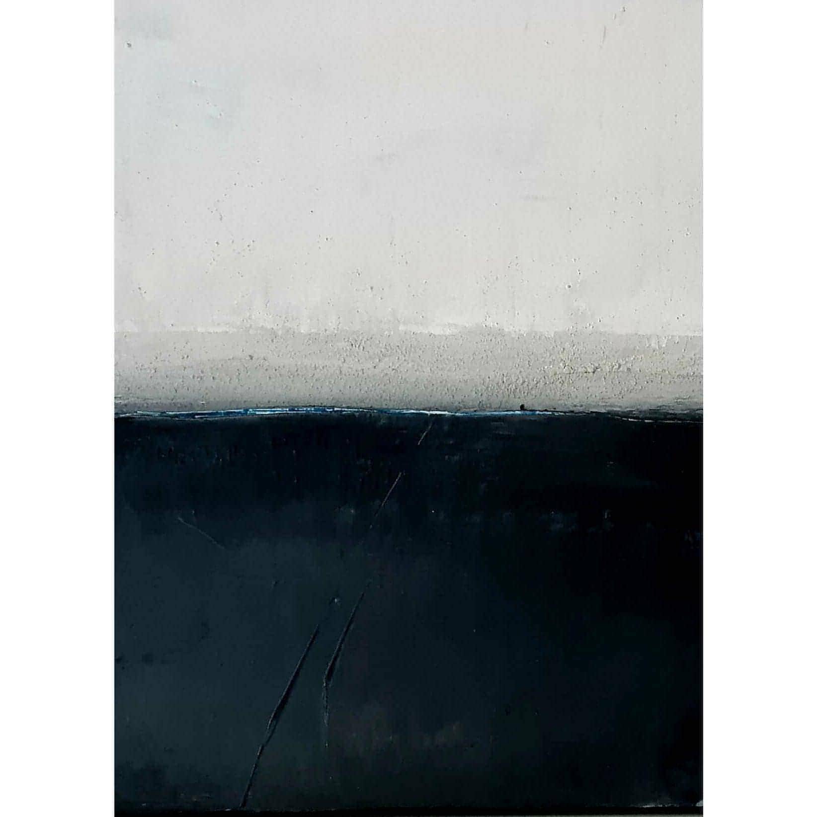 Ruhige Landschaft in Schwarz-Weiß: Ein minimalistisches Gemälde mit morgendlichem Nebel Abstrakte Bilder & moderne Auftragsmalerei, abstrakte große bilder online kaufen, Auftrags Malere