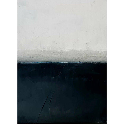 Auftragskunst, abstrakte Bilder, Ruhige Landschaft in Schwarz-Weiß: Minimalistisches Gemälde mit morgendlichem Nebel,gemalte-bilder-in-schwarz-weiss, abstrakte Bilder kaufen ,