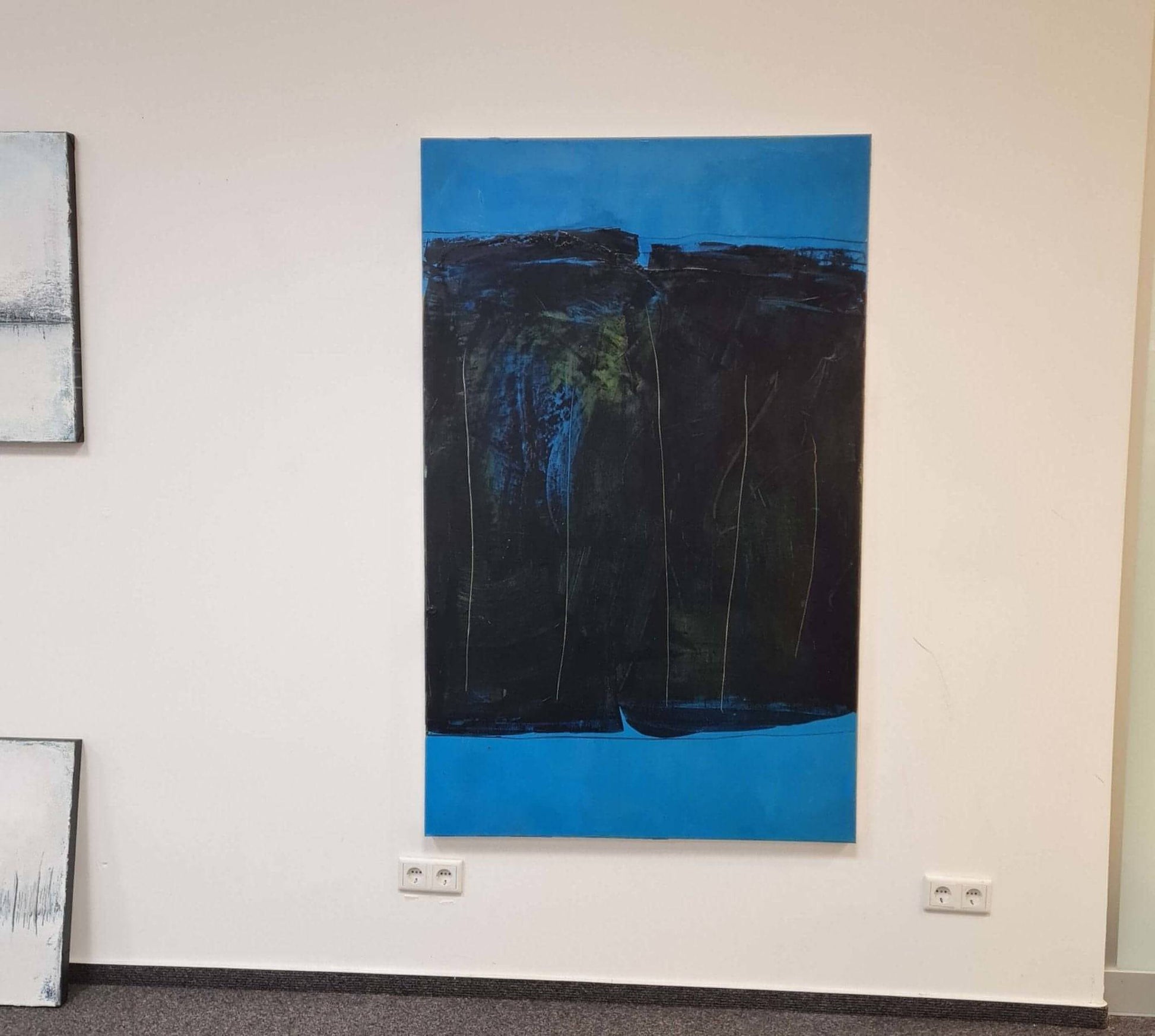 VORHANDEN / blaues abstraktes Bild - modern Art Abstrakte Bilder & moderne Auftragsmalerei, abstrakte große bilder online kaufen, Auftrags Malere