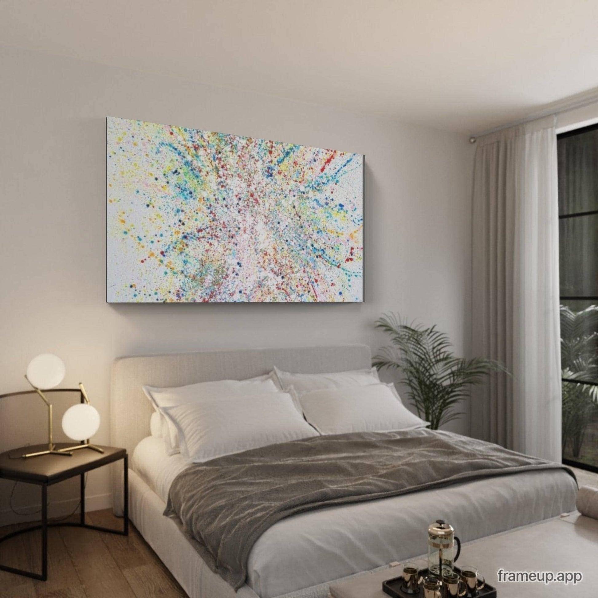 VORHANDEN / abstraktes gesprenkeltes acrylbild modern abstract art 220 x 130 cm Abstrakte Bilder & moderne Auftragsmalerei, abstrakte große bilder online kaufen, Auftrags Malere