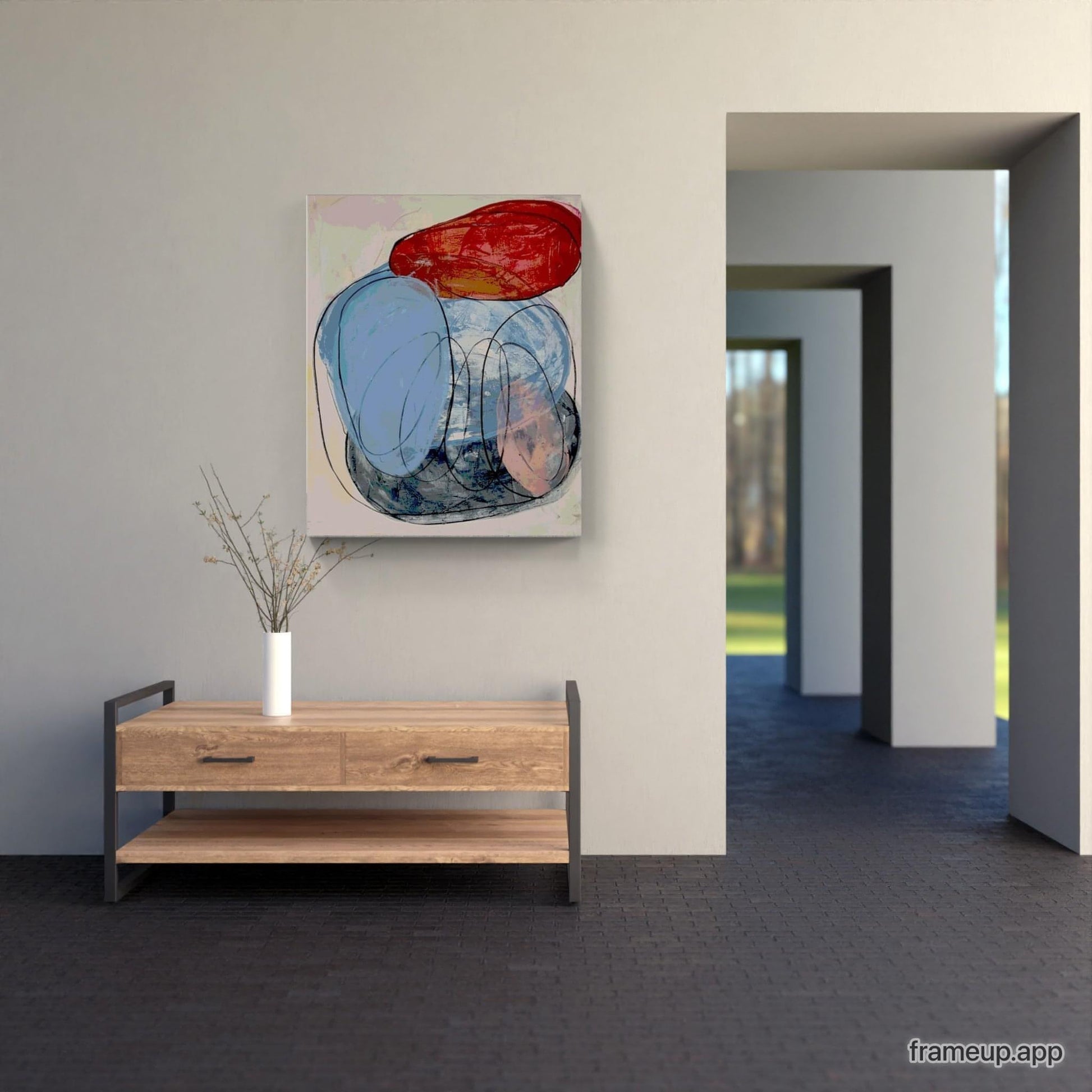 Abstrakte blaues Kunst als Auftrag für minimalistisches Wohnen Abstrakte Bilder & moderne Auftragsmalerei, abstrakte große bilder online kaufen, Auftrags Malere