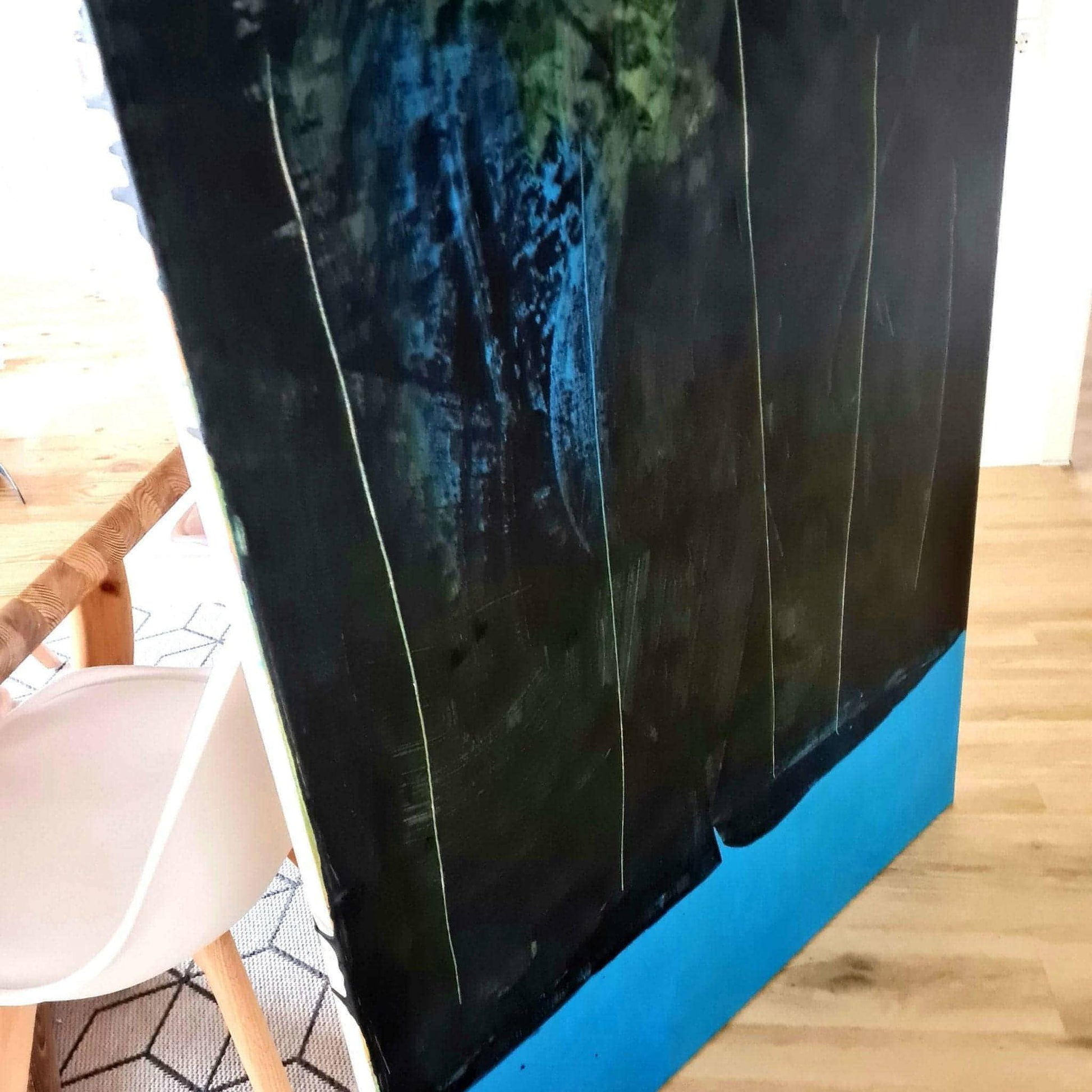  vorhandenes Unikat: Der Berg ruft / 160 x 100 cm / blau  abstrakte acrylbilder auf leinwand