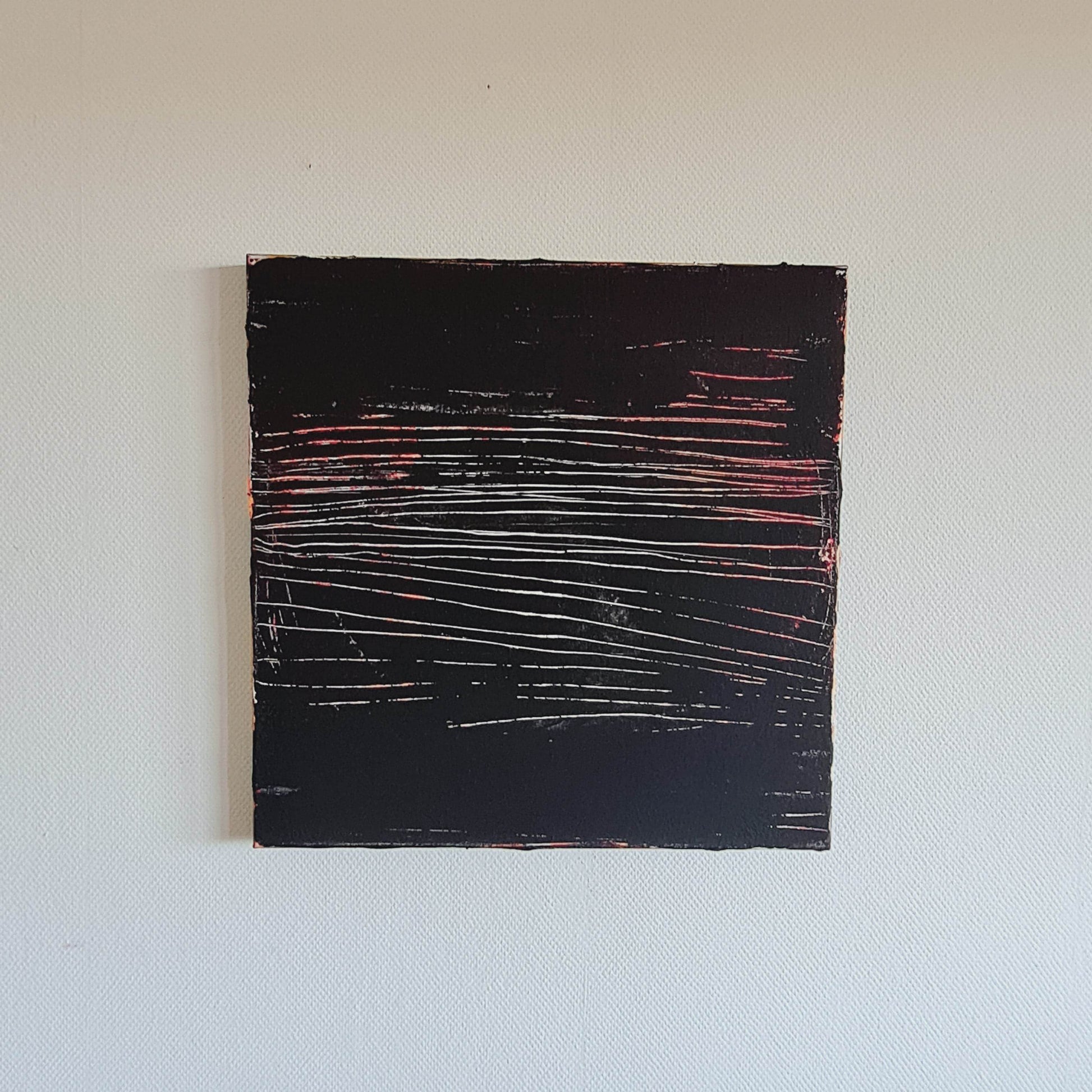  vorhandenes Unikat: Immer dem Weg entlang / 60 x 60 cm / schwarzweiss  abstrakte acrylbilder auf leinwand