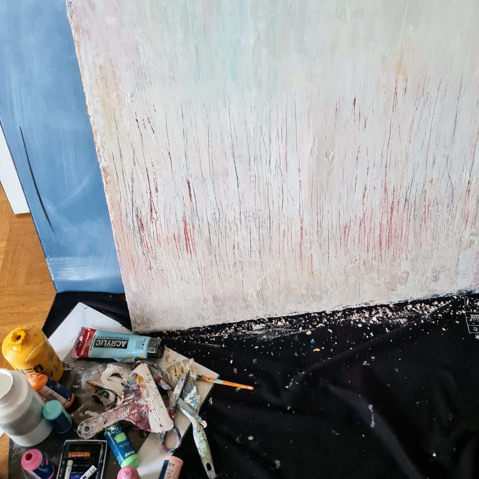 Bild in Pastell - nur einmal vorhanden - Zwei in einem Boot Abstrakte Bilder & moderne Auftragsmalerei, abstrakte große bilder online kaufen, Auftrags Malere