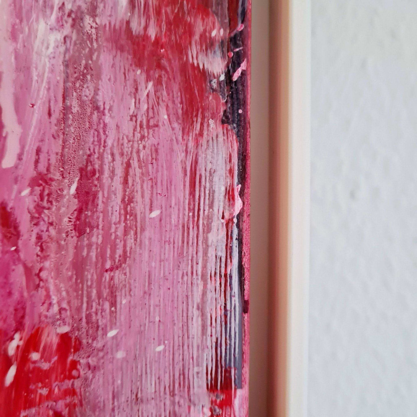 Rotes Kunstwerk für Treppenaufgang - Thema: Ideenrunde Abstrakte Bilder & moderne Auftragsmalerei, abstrakte große bilder online kaufen, Auftrags Malere
