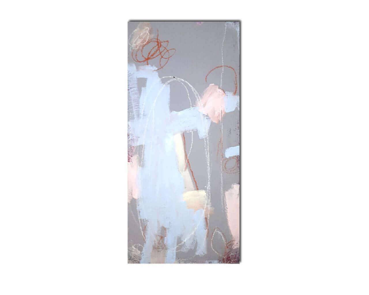 VORHANDEN / graue hellblaue Bilder / Mutterliebe / 90 x 40 cm / Art Abstrakte Bilder & moderne Auftragsmalerei, abstrakte große bilder online kaufen, Auftrags Malere