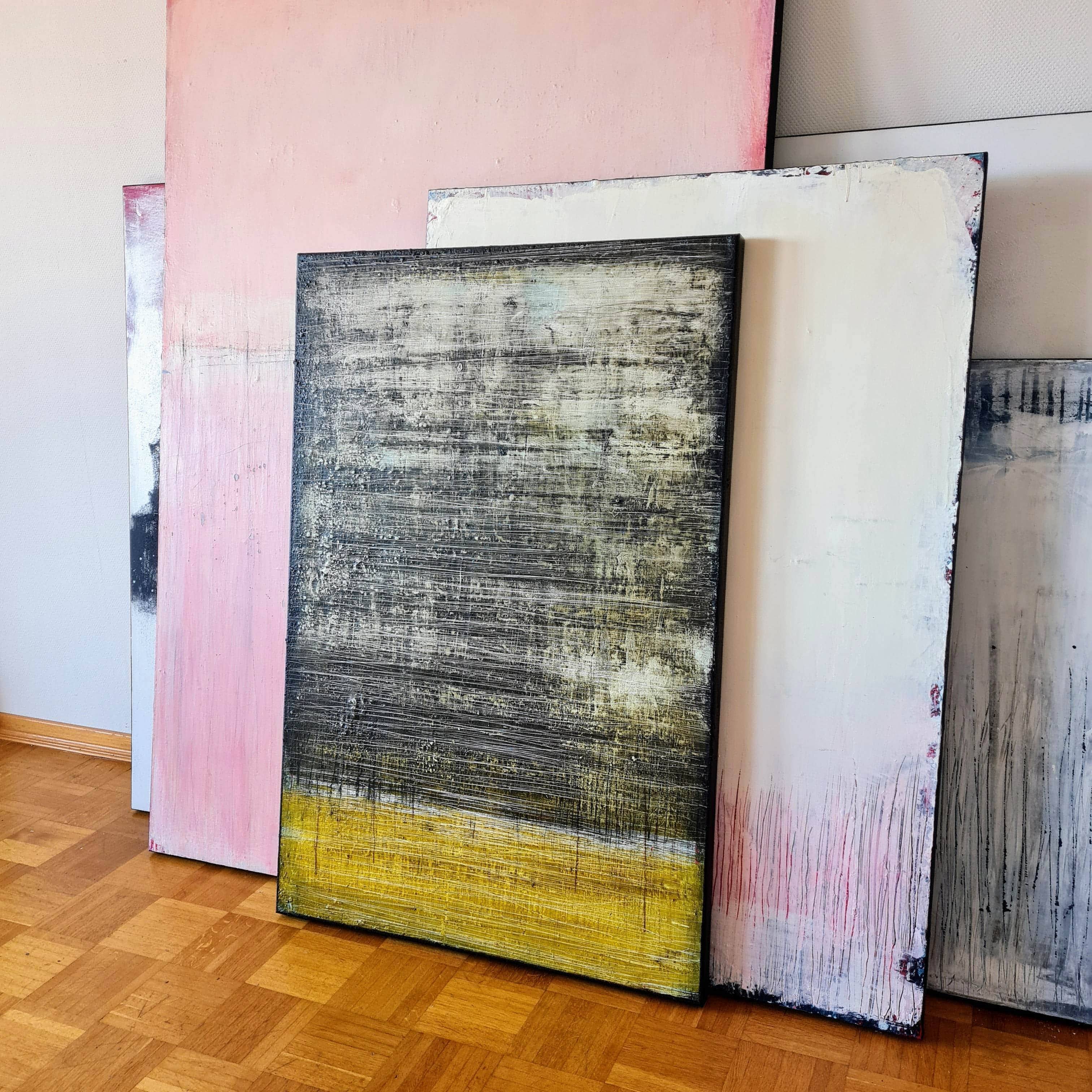 Personalisierte Auftragskunst und Gemälde: schwarz-gelbes-bild-modern – Kategorie: Originalgemälde – Hersteller: 