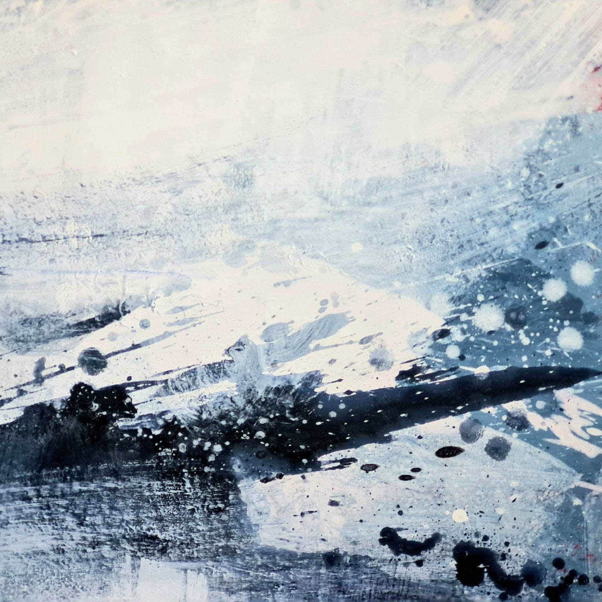 Blaues xxl Bild Morgentau – sofort versandbereites Leinwandbild in nan, großes Kunstwerk für moderne Wohnräume