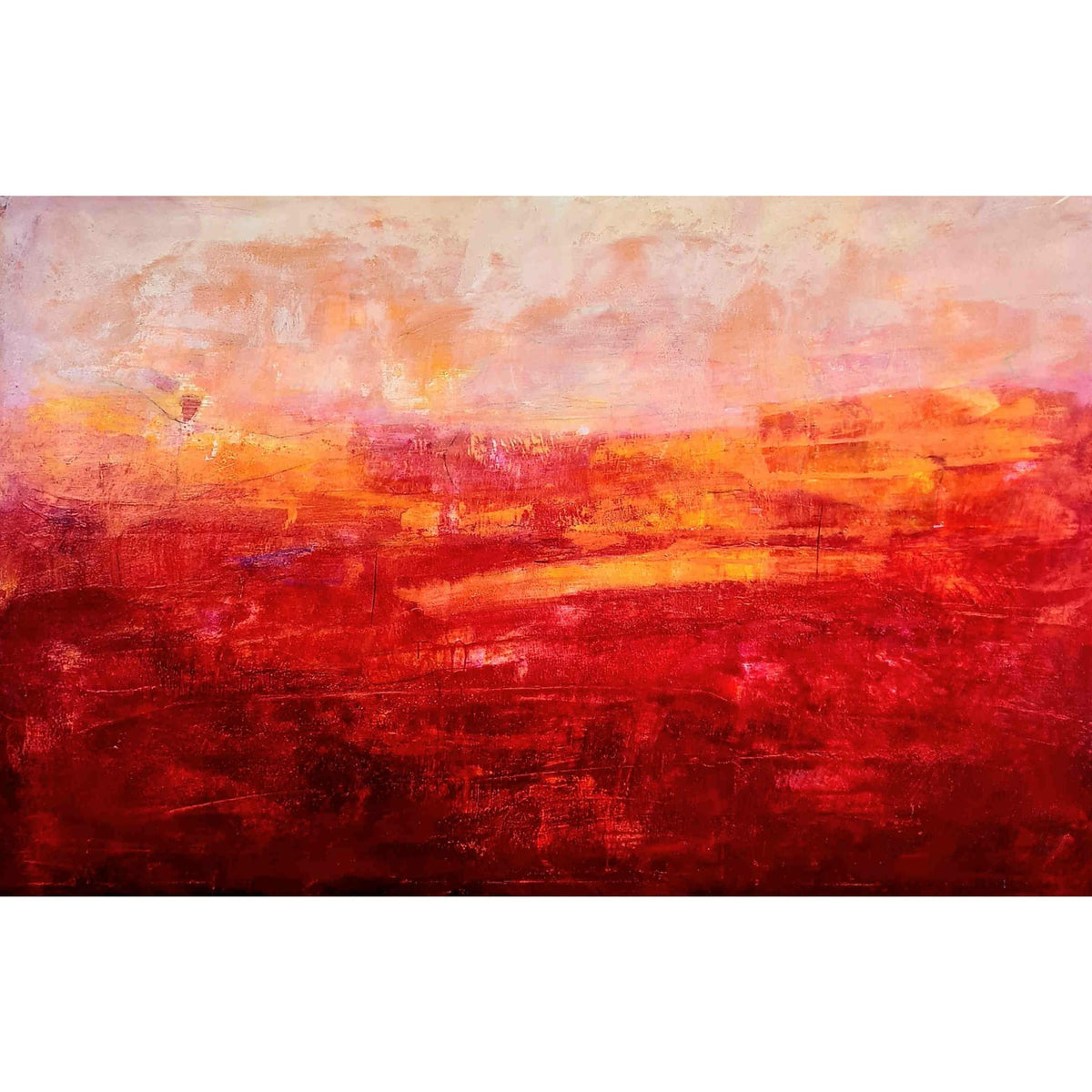 Freies Spiel 200 x 135 cm – modernes Leinwandbild, Detailansicht Motiv 1.0. Dieses Werk aus der Artvergnügen-Galerie ist von Rabatten ausgenommen.
Farbverlauf und Leichtigkeit
Ein Gemälde auf Keil