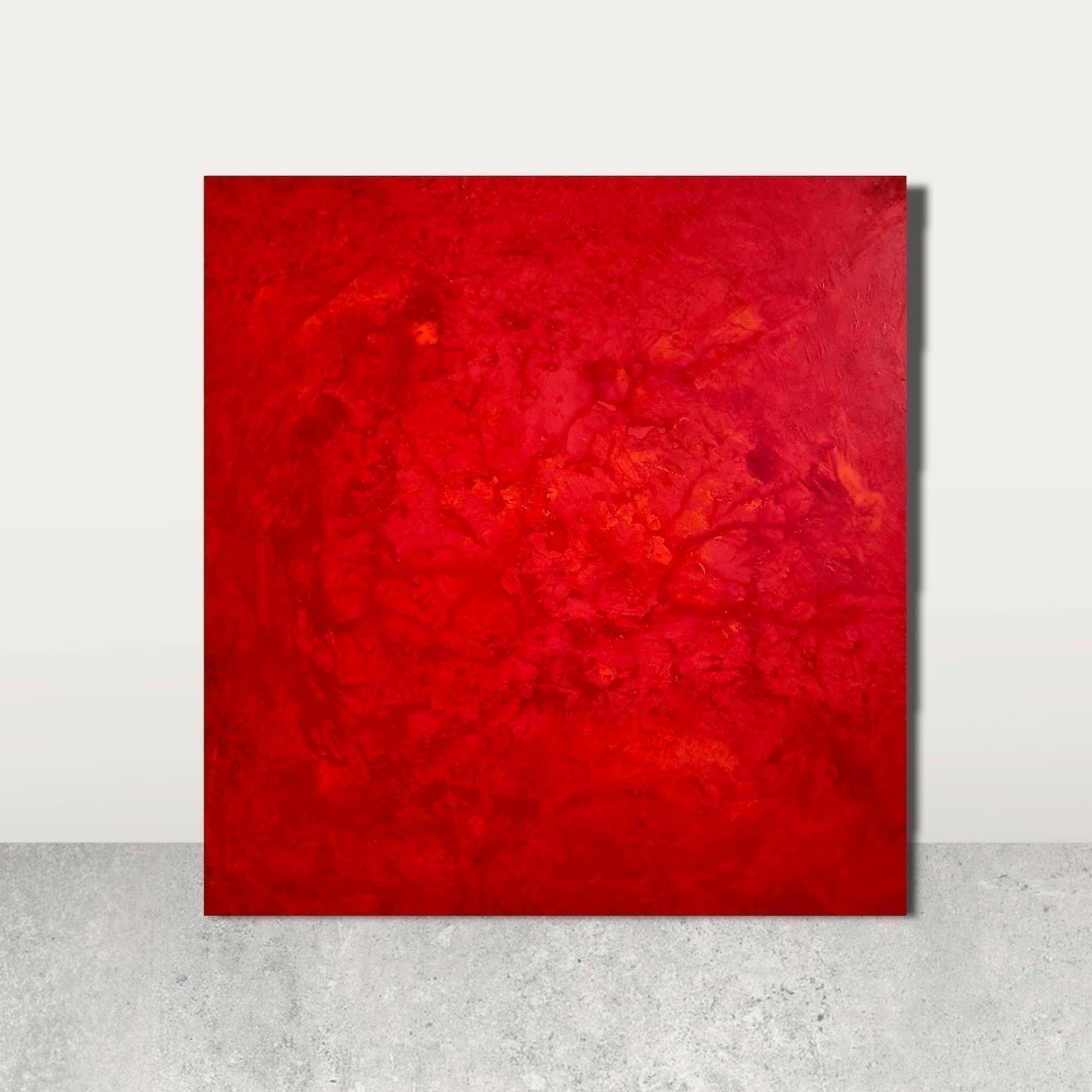 Ein abstraktes Gemälde in intensivem Rot als Ausdruck von Leidenschaft und Gefühl Abstrakte Bilder & moderne Auftragsmalerei, abstrakte große bilder online kaufen, Auftrags Malere