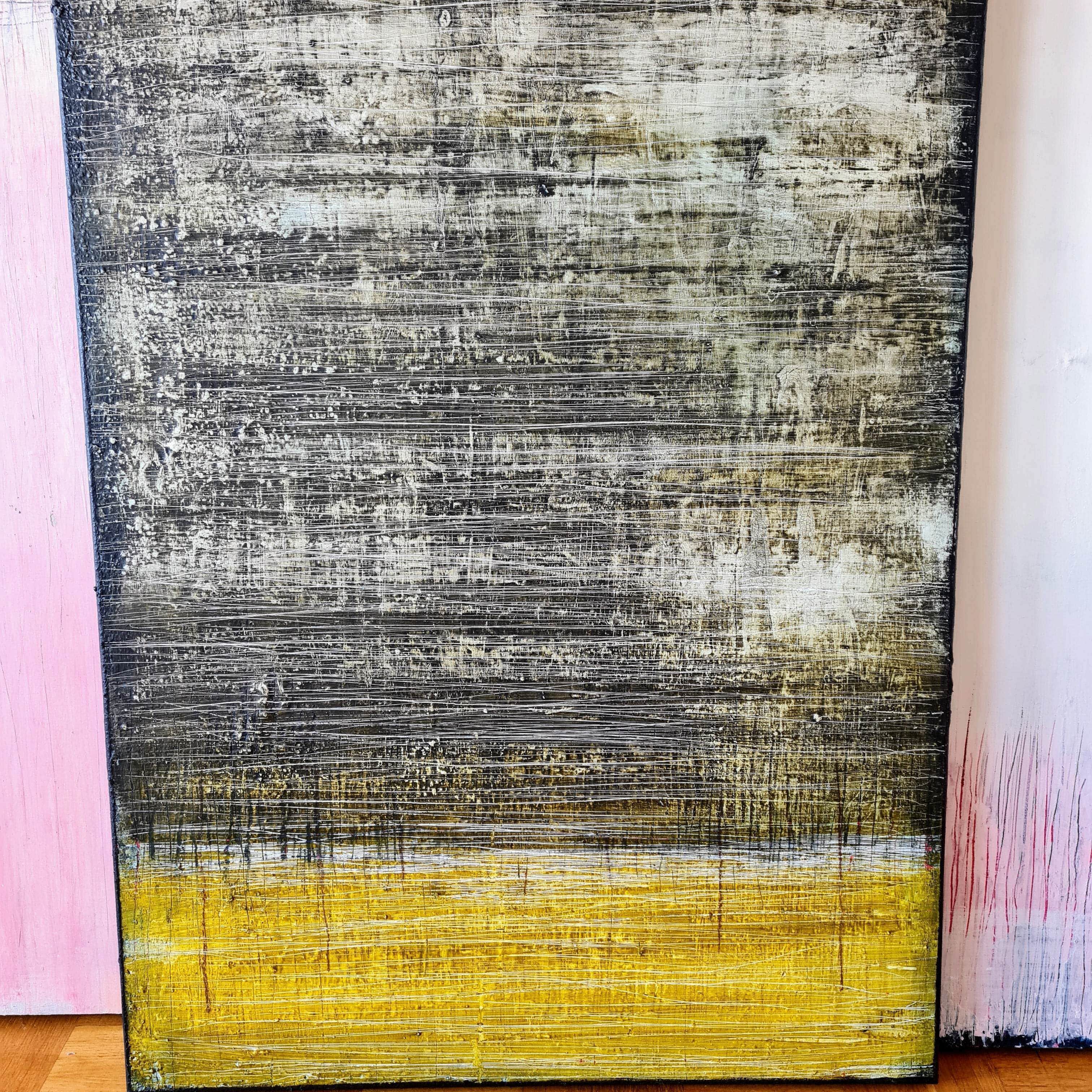 Personalisierte Auftragskunst und Gemälde: schwarz-gelbes-bild-modern – Kategorie: Originalgemälde – Hersteller: 