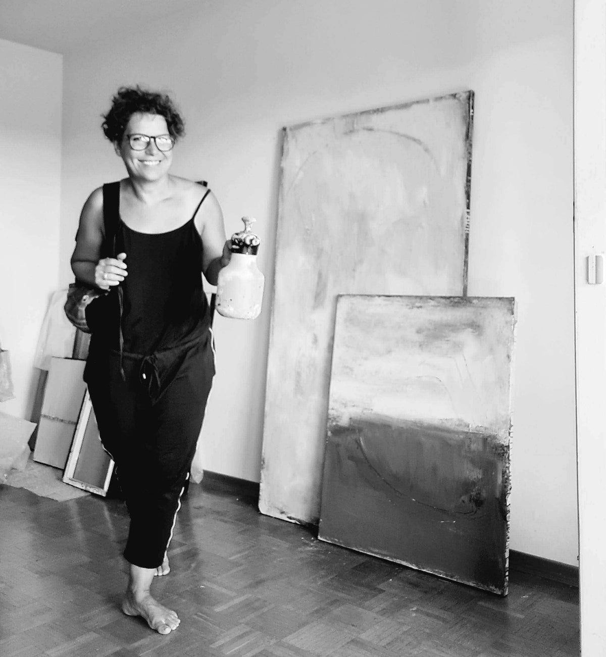 Abstraktes weißes Gemälde – Es Geht Weiter – XXL Kunstwerk als Blickfang im Wohnraum