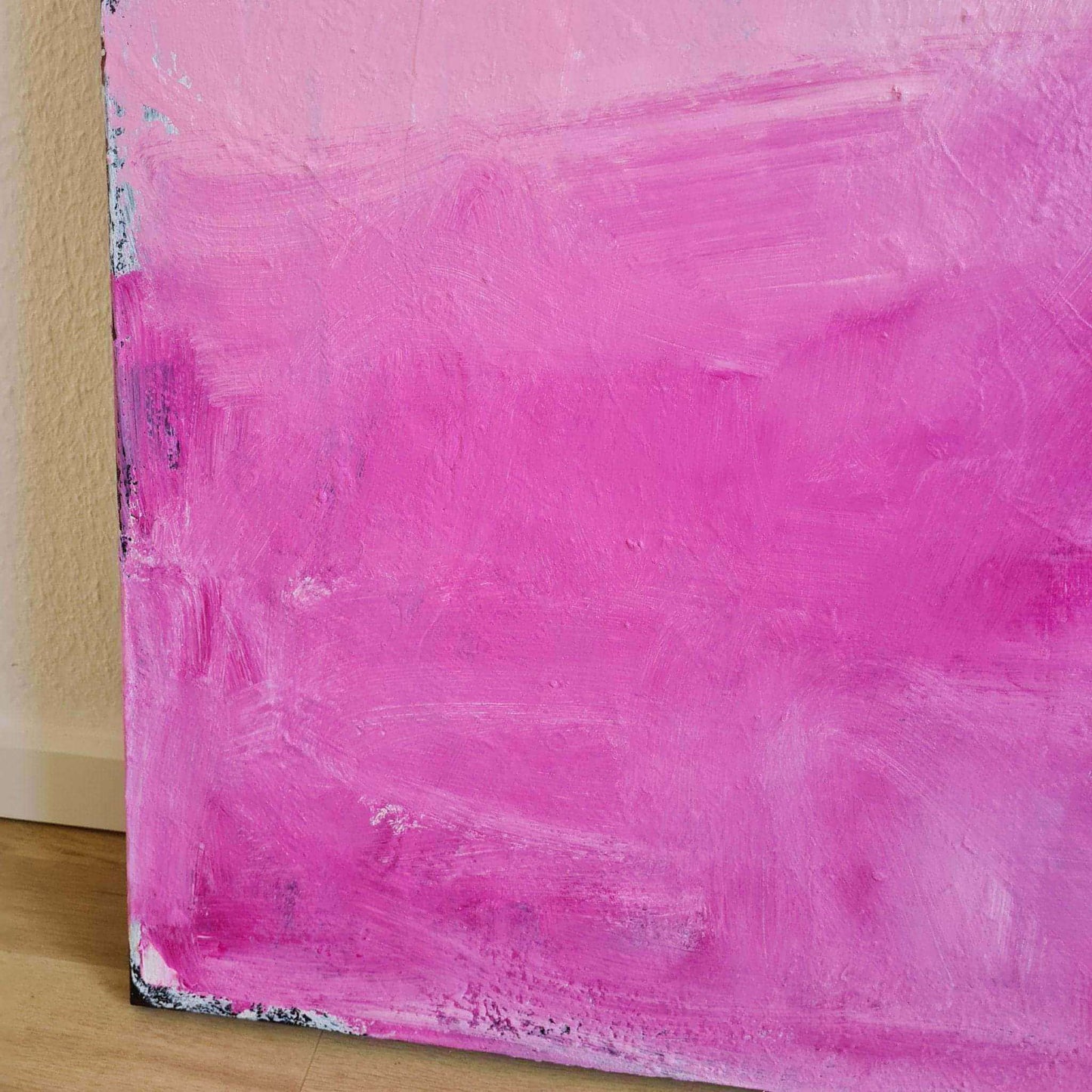 "Frei sein" - Abstraktes Gemälde in Weiß und Pink auf 100 x 100 cm Leinwand Abstrakte Bilder & moderne Auftragsmalerei, abstrakte große bilder online kaufen, Auftrags Malere