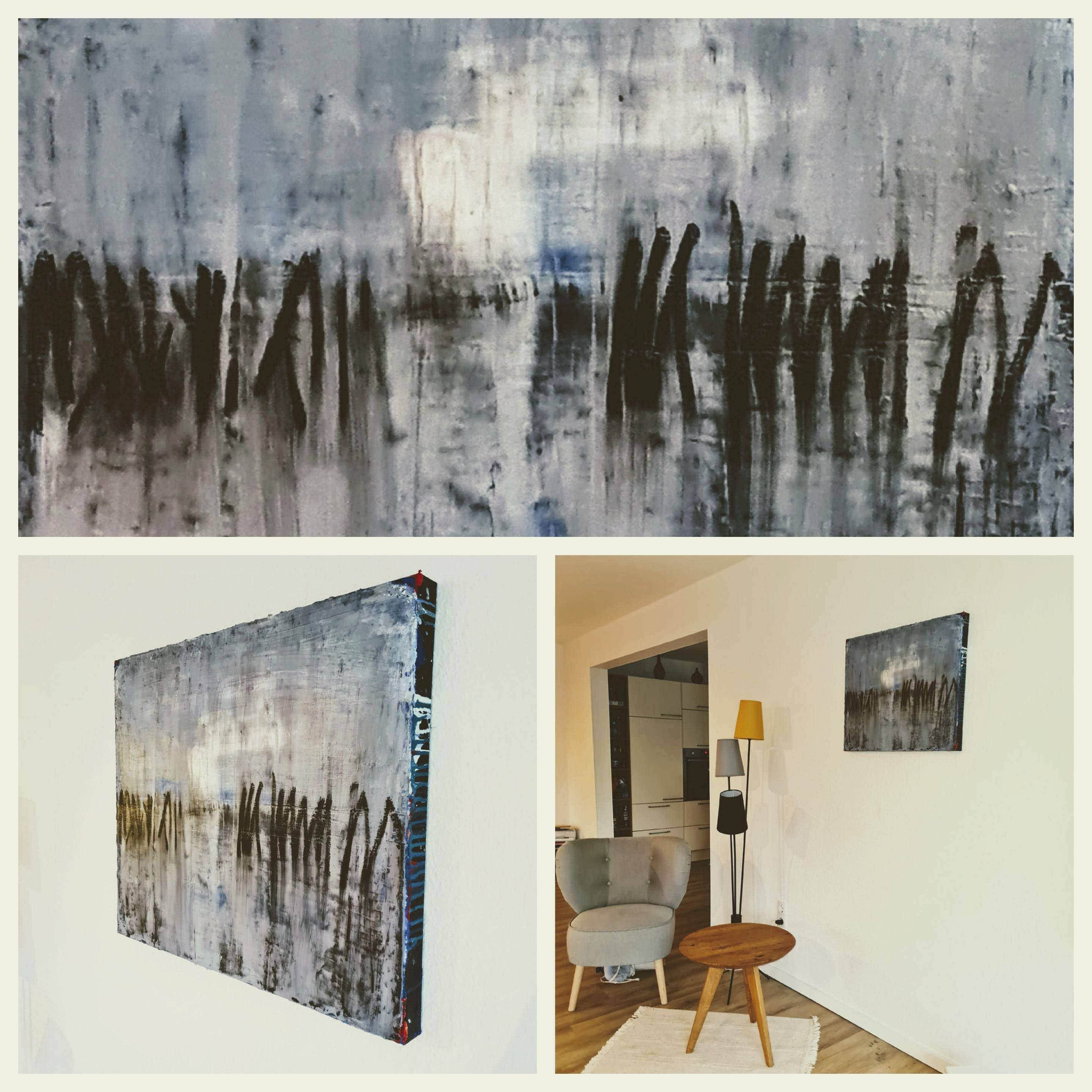 Personalisierte Auftragskunst und Gemälde: blaue-bilder-auftragskunst-lagerfeuer – Kategorie: Originalgemälde – Hersteller: 