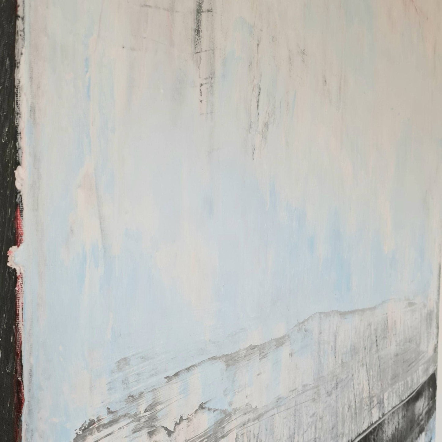 Wandern im Harz: Abstraktes Gemälde in Blau-Weiß als Erinnerung an eine Tour Abstrakte Bilder & moderne Auftragsmalerei, abstrakte große bilder online kaufen, Auftrags Malere