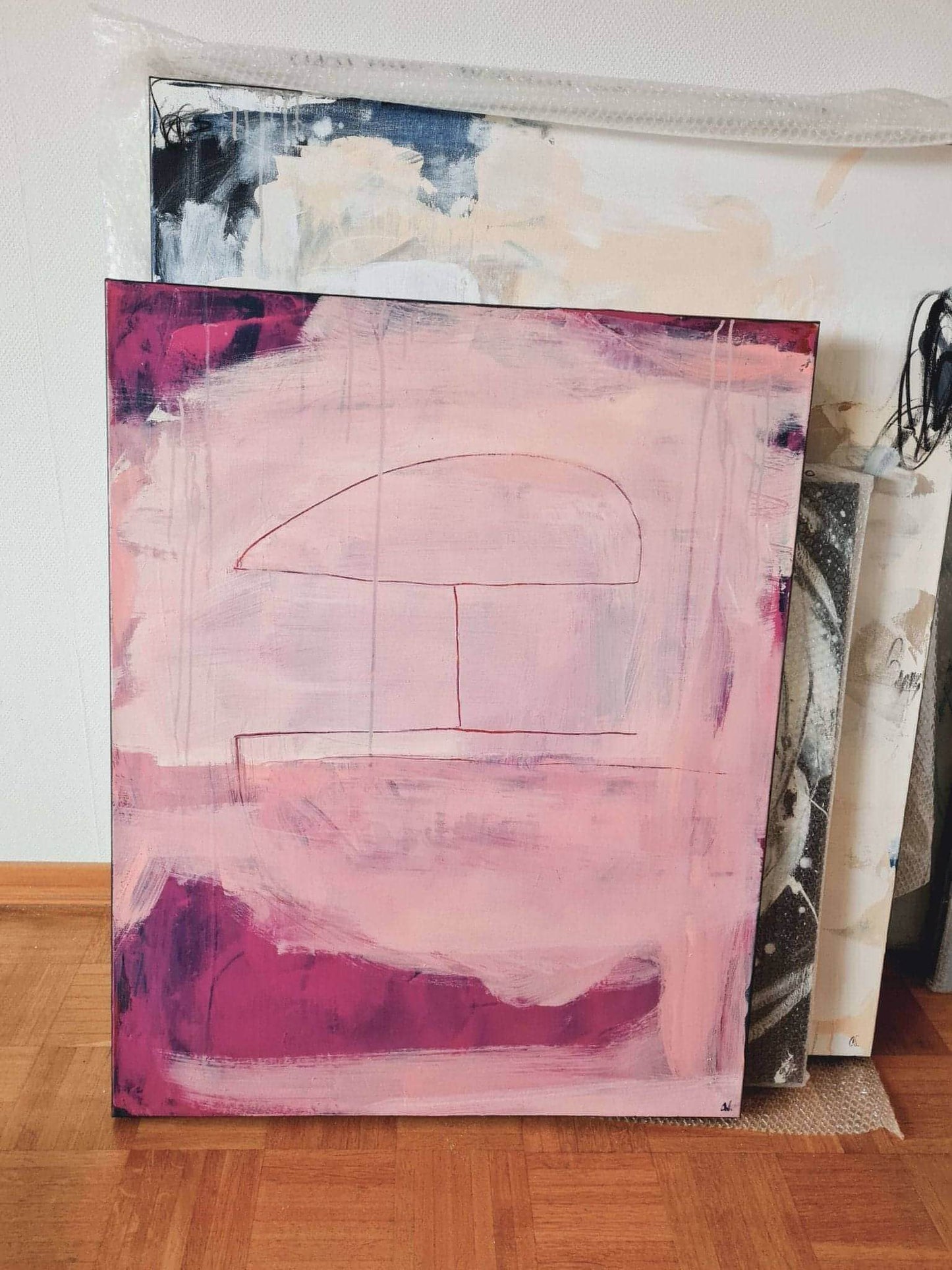 Abstraktes Bild in Pink - Moderne Kunst für Ihre Wohnräume Abstrakte Bilder & moderne Auftragsmalerei, abstrakte große bilder online kaufen, Auftrags Malere