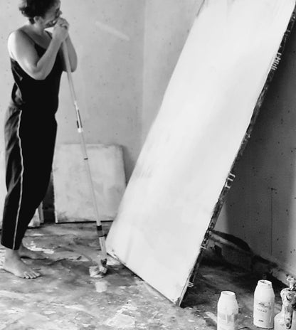 Maßgeschneidertes Kunstwerk: Großes, weißes Gemälde auf Leinwand nach Ihren Wünschen Abstrakte Bilder & moderne Auftragsmalerei, abstrakte große bilder online kaufen, Auftrags Malere