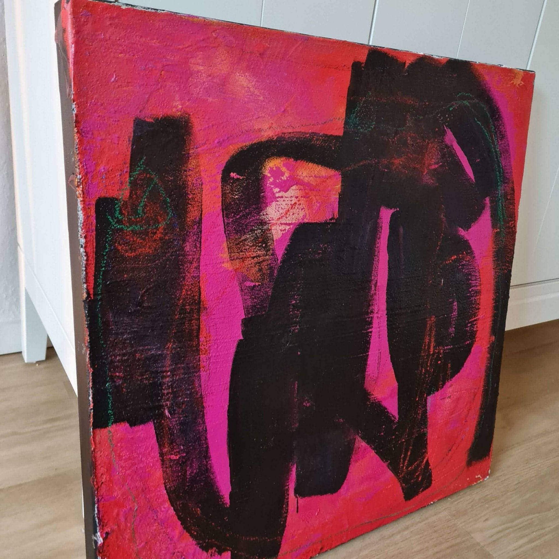  vorhanden - Küßchen / 60 x 60 cm / rot  abstrakte acrylbilder auf leinwand