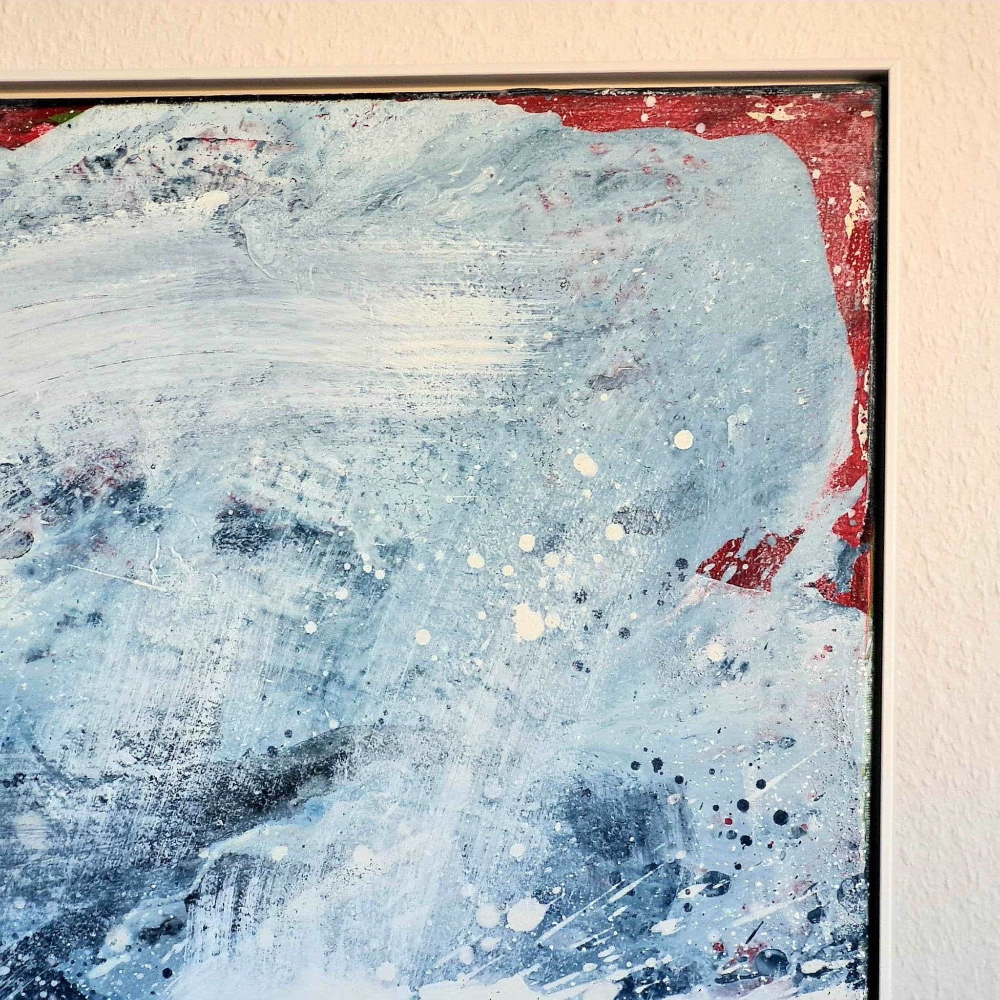 Blaues xxl Bild Morgentau – sofort versandbereites Leinwandbild in nan, großes Kunstwerk für moderne Wohnräume