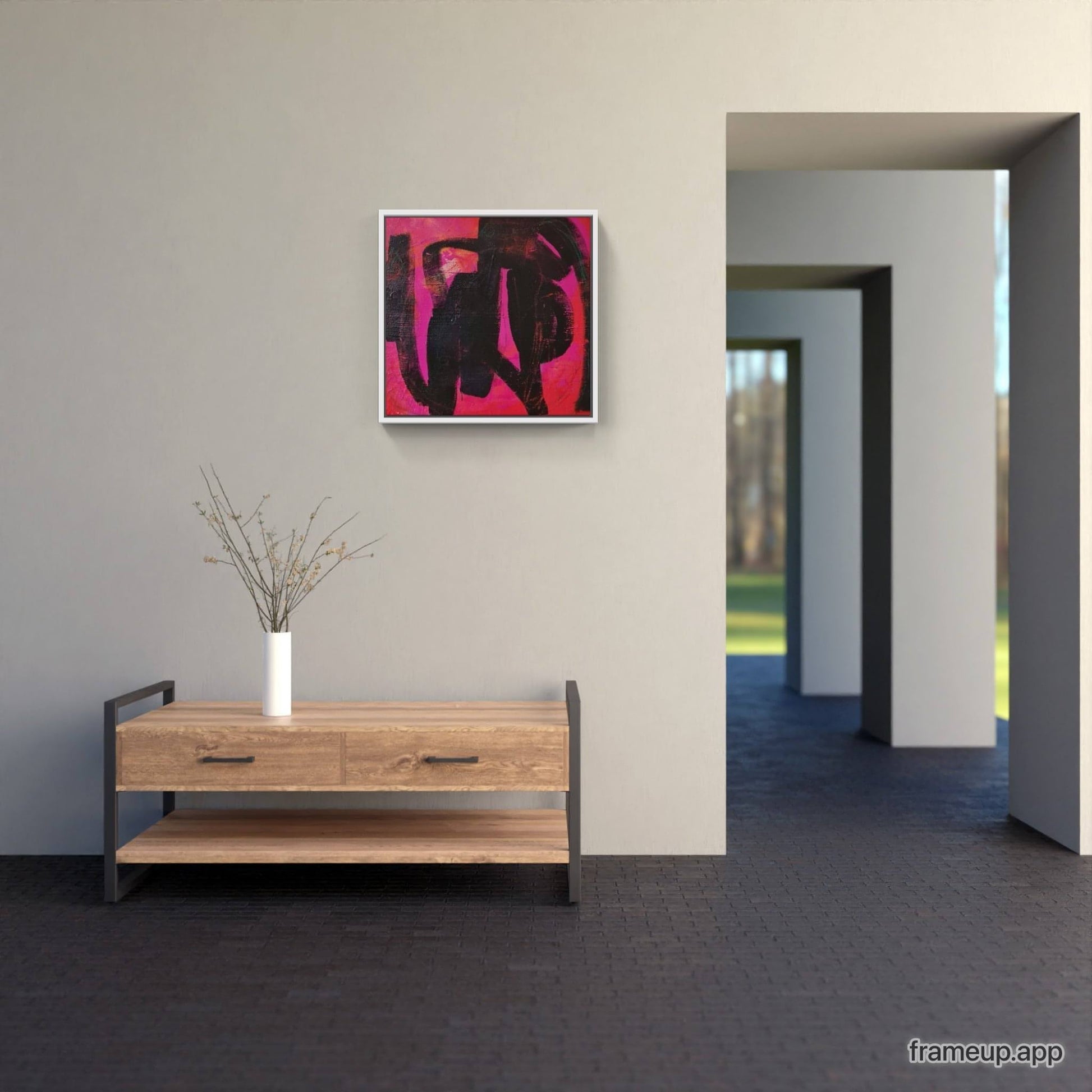 Ein rotes Gemälde für jeden Raum, jetzt in 60 x 60 cm erhältlich -Küßchen Abstrakte Bilder & moderne Auftragsmalerei, abstrakte große bilder online kaufen, Auftrags Malere