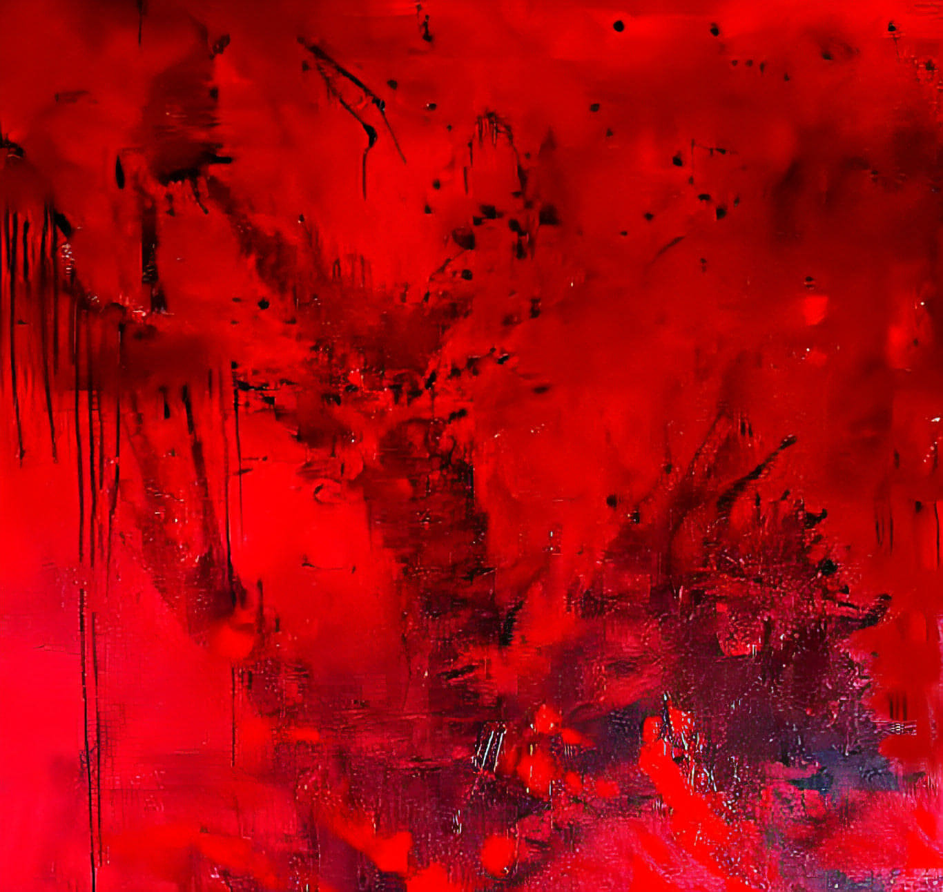 Das großformatige Kunstwerk "Butterfly" von Conny Wachsmann beeindruckt mit abstrakter Komposition intensiver Rottöne und dunkler Smudges, die eine dramatische Wirkung entfalten.