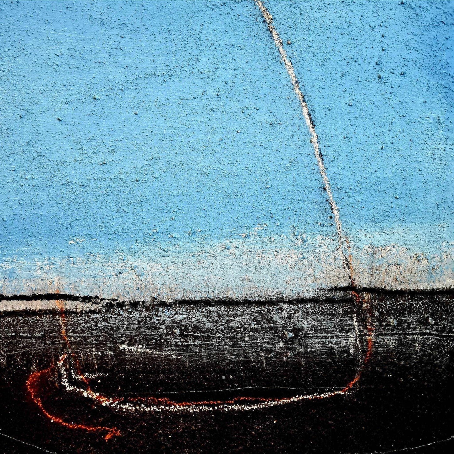VORHANDEN / Blaues Bild mit Segelschiff / 50 x 40 cm Abstrakte Bilder & moderne Auftragsmalerei, abstrakte große bilder online kaufen, Auftrags Malere