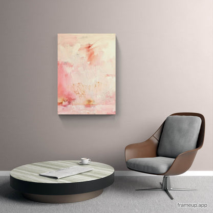 Individuelles Kunstwerk - Sanftes Rosa-Weißes Bild auf Bestellung Abstrakte Bilder & moderne Auftragsmalerei, abstrakte große bilder online kaufen, Auftrags Malere