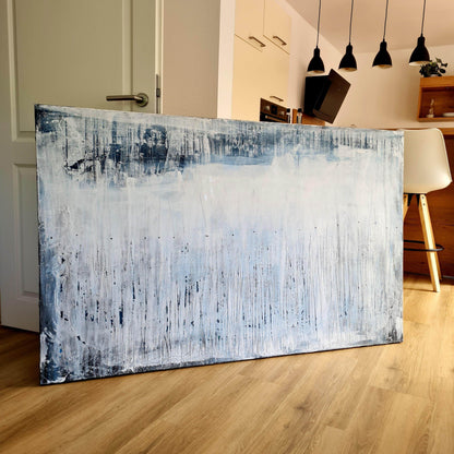 Nur einmal vorhanden: Eine zeitlose Eleganz in Blau Weiß Abstrakte Bilder & moderne Auftragsmalerei, abstrakte große bilder online kaufen, Auftrags Malere