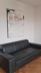 Großformatige abstrakte Kunst in Weiß für moderne Architektur
