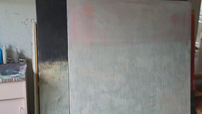 Rosa weißes Bild - Neustart - 160 × 160 cm