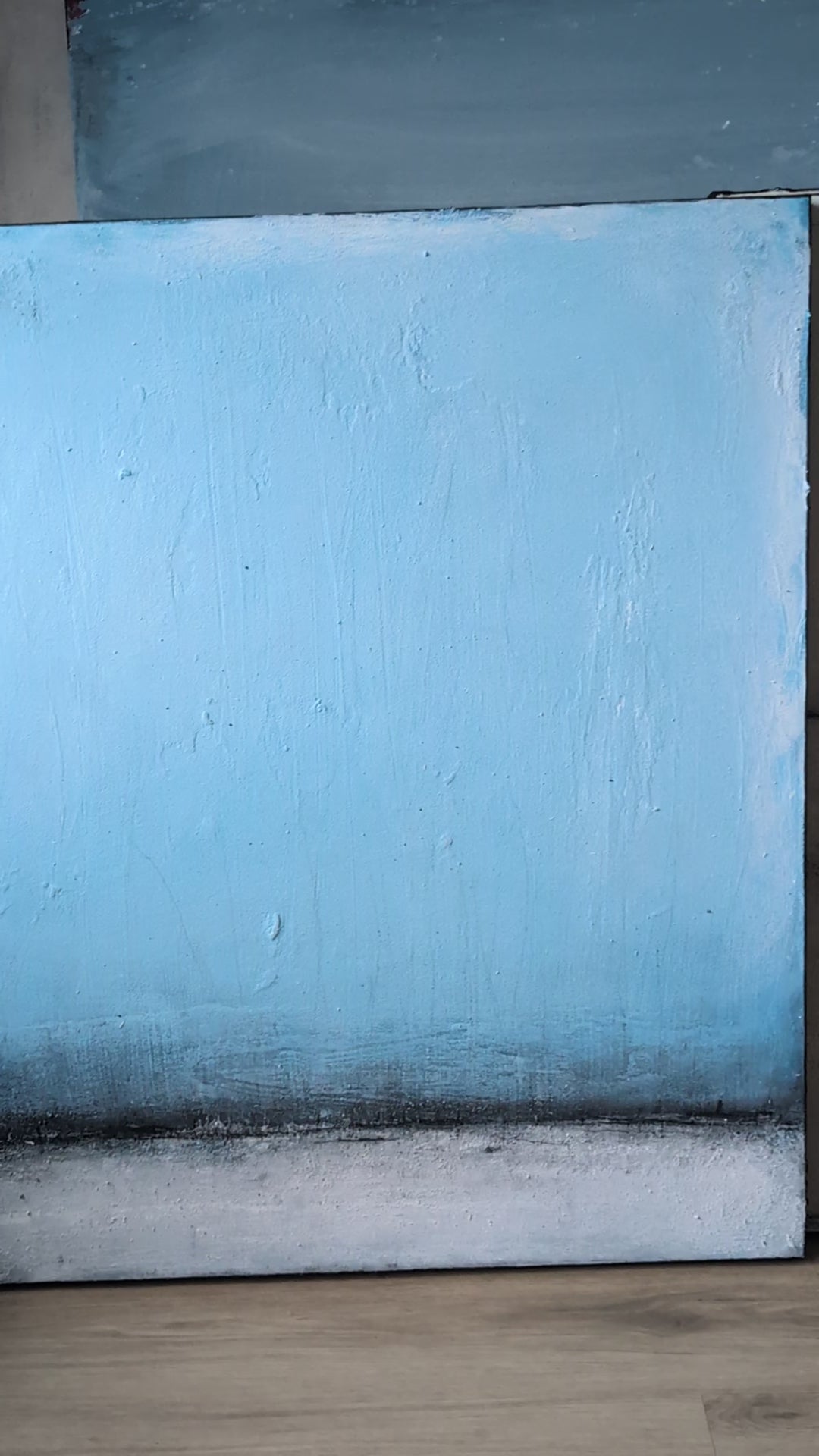 Neu!!!! laues abstraktes Gemälde – Nordtag