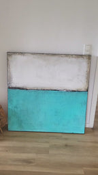 Wir schauen einfach mal - Bild in türkis weiß